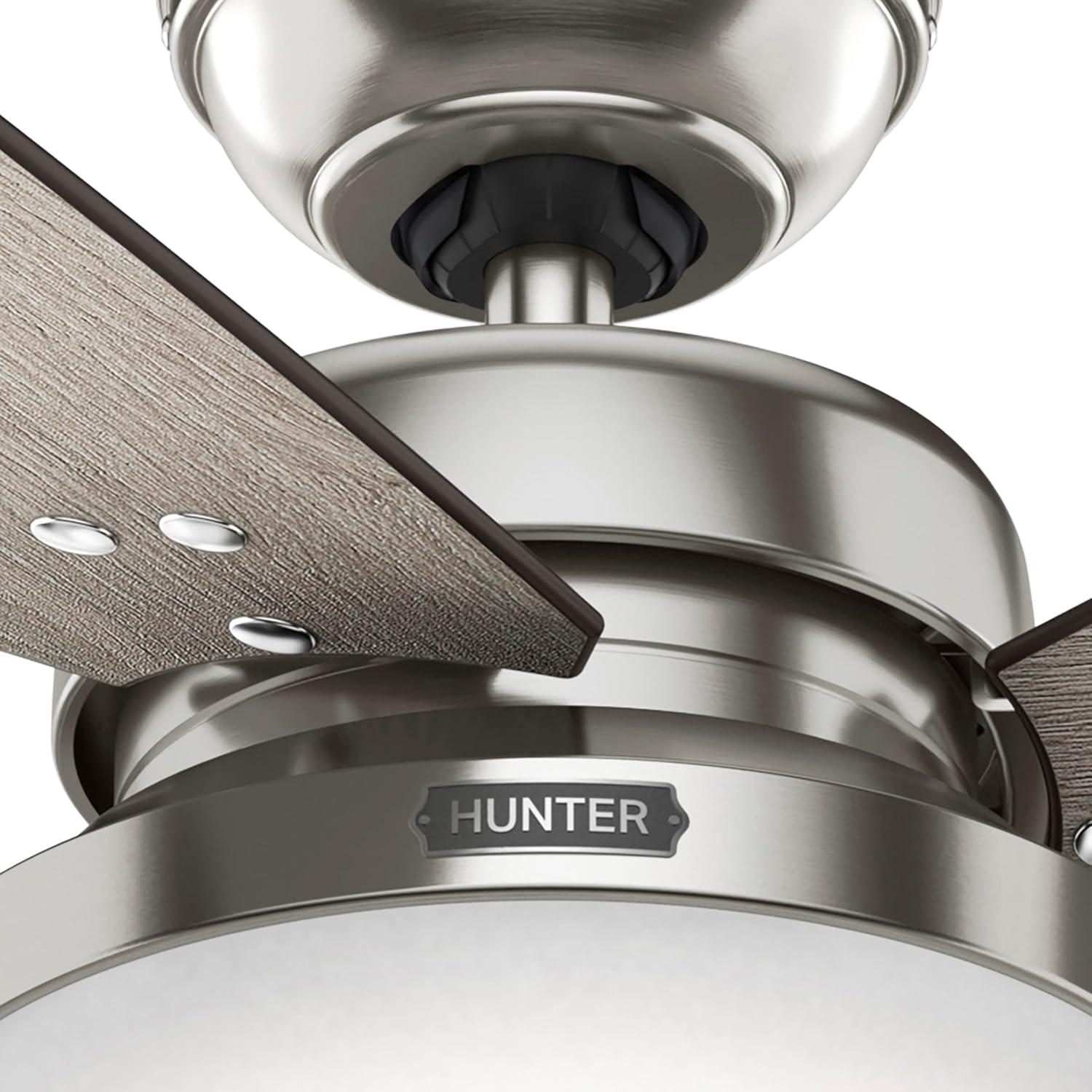 52" Sentinel Ceiling Fan with Remote Nickel: WhisperWind Motor, Reversible - Hunter Fan