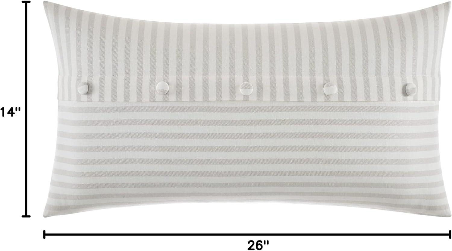 Nautica Nautica Saybrook Beige Button Throw Pillow