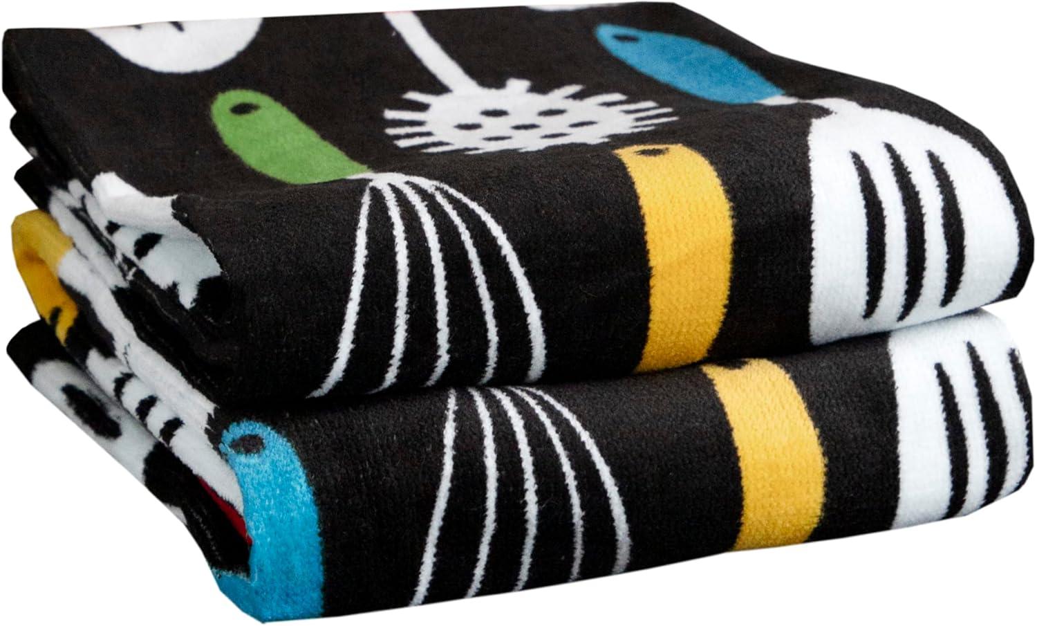 T-fal Print Fiber Reactive Kitchen Towel, Two Pack