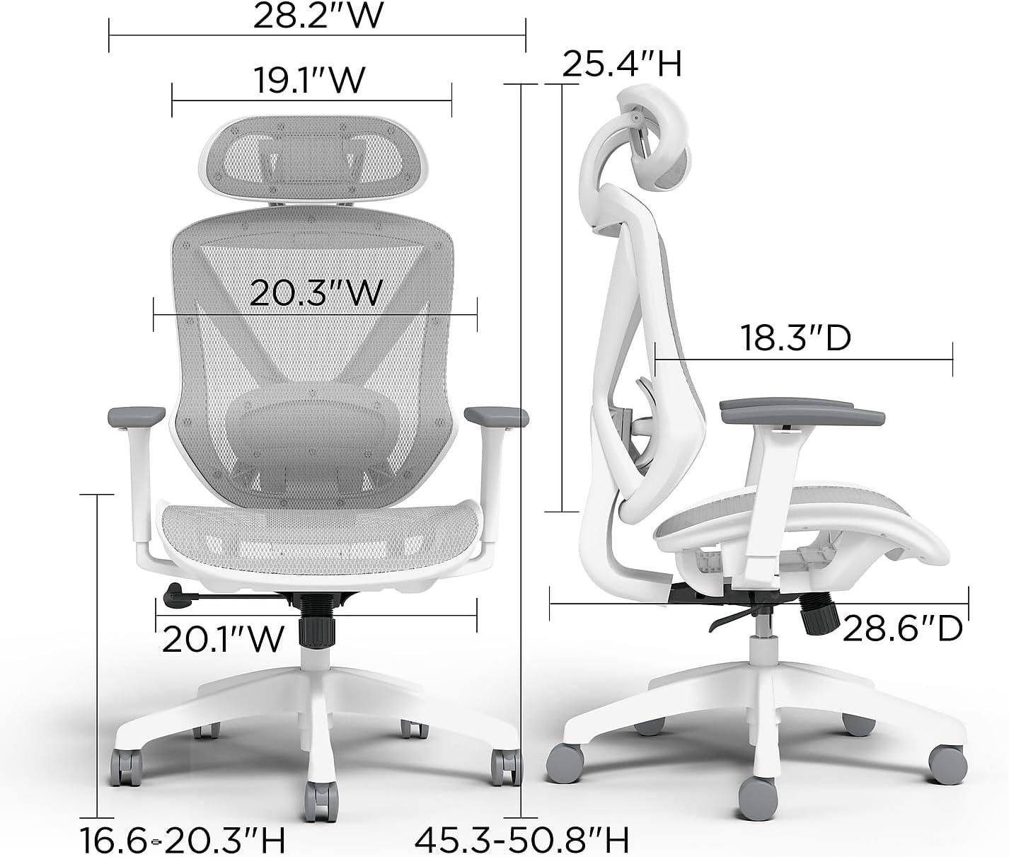 Gray Ergonomic Mesh Swivel Task Chair with Adjustable Arms