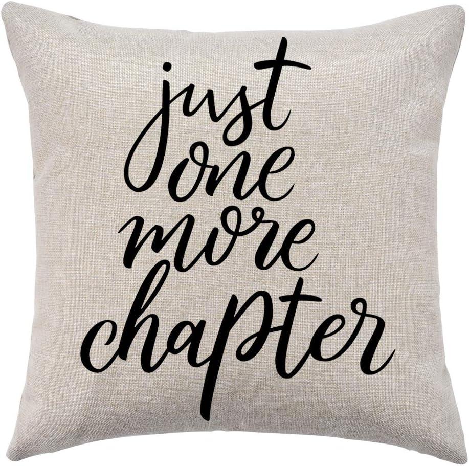 Just One More Chapter Beige Polyester Euro Throw Pillow