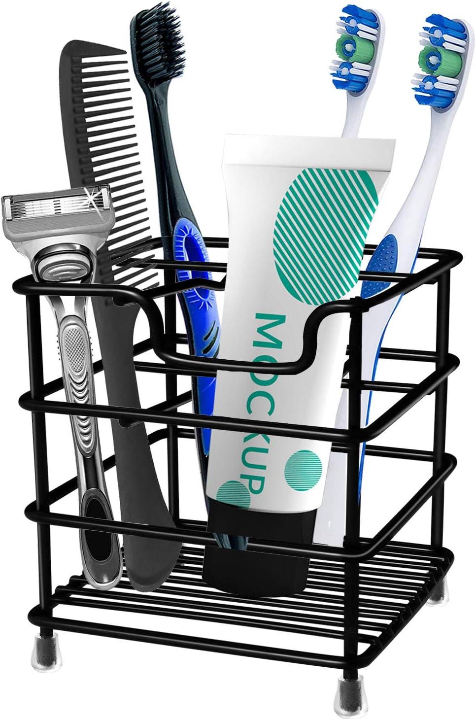 HYRIXDIRECT Toothbrush Holders for Bathrooms Stainless Steel Rustproof Toothbrush and Toothpaste Holder Organizer Tooth Brush Storage Stand