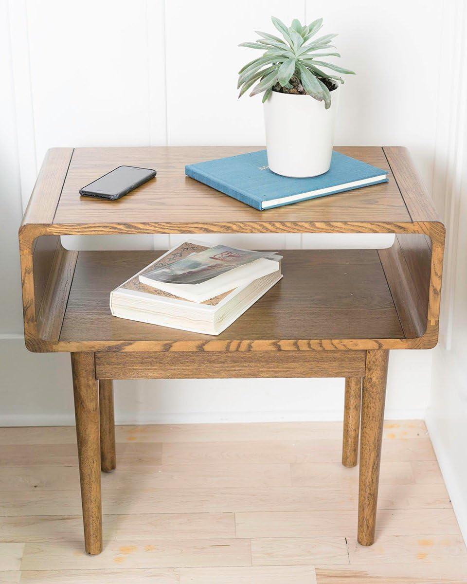 Posh Pollen Darden Rectangle Brown Wood End Table - Deco Walnut