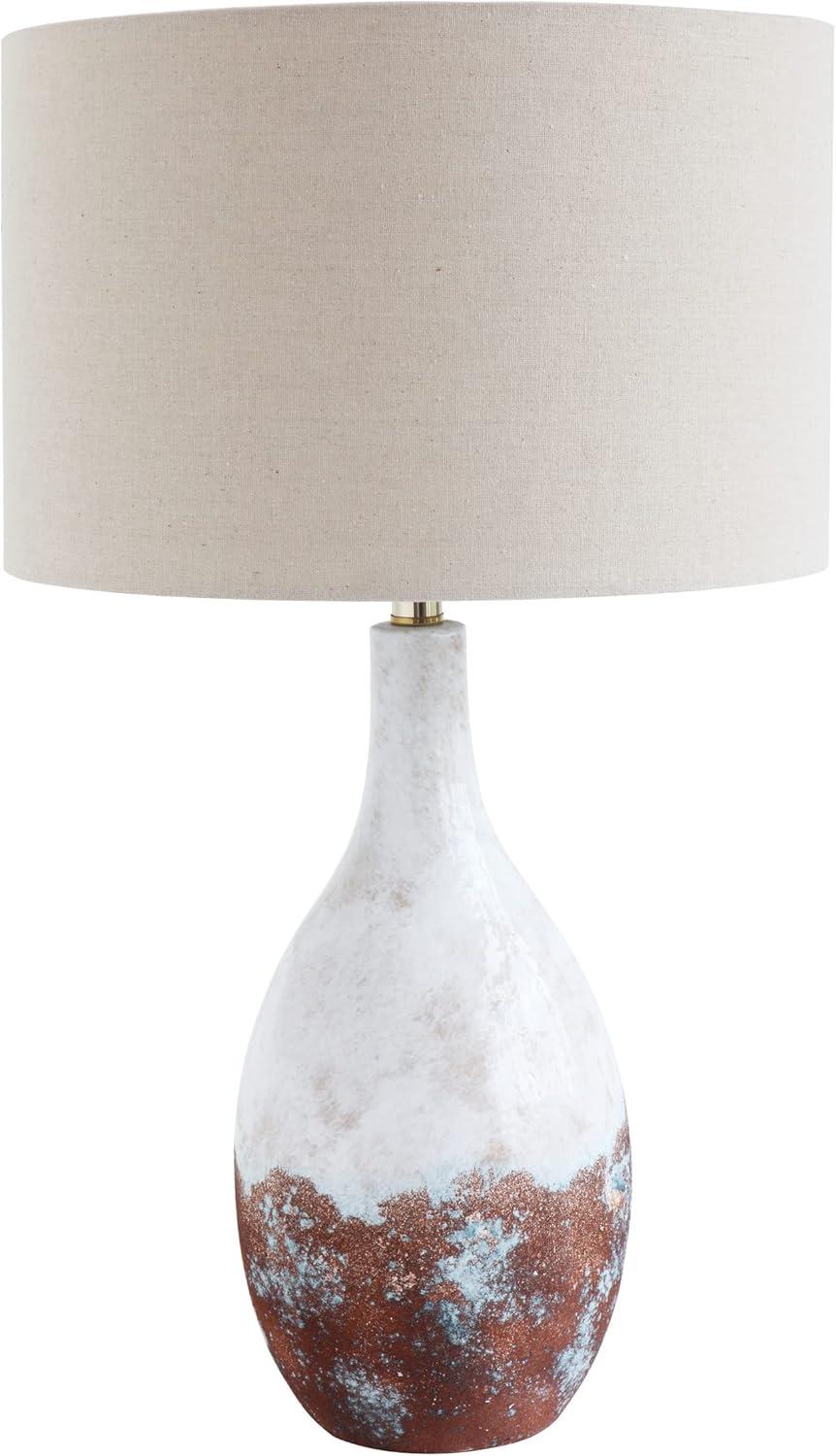 Desert Fields 2-Tone Ceramic Table Lamp with Linen Shade (Each one will vary)