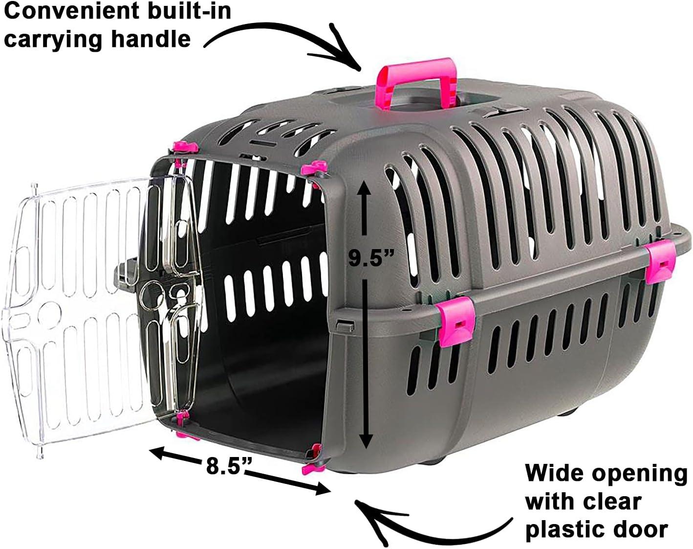 Ferplast Jet Pet Carrier: Value Dog Carrier Suitable for Toy Dog Breeds & Small Cats, 18.51L x 12.6W x 11.42H, Fuchsia