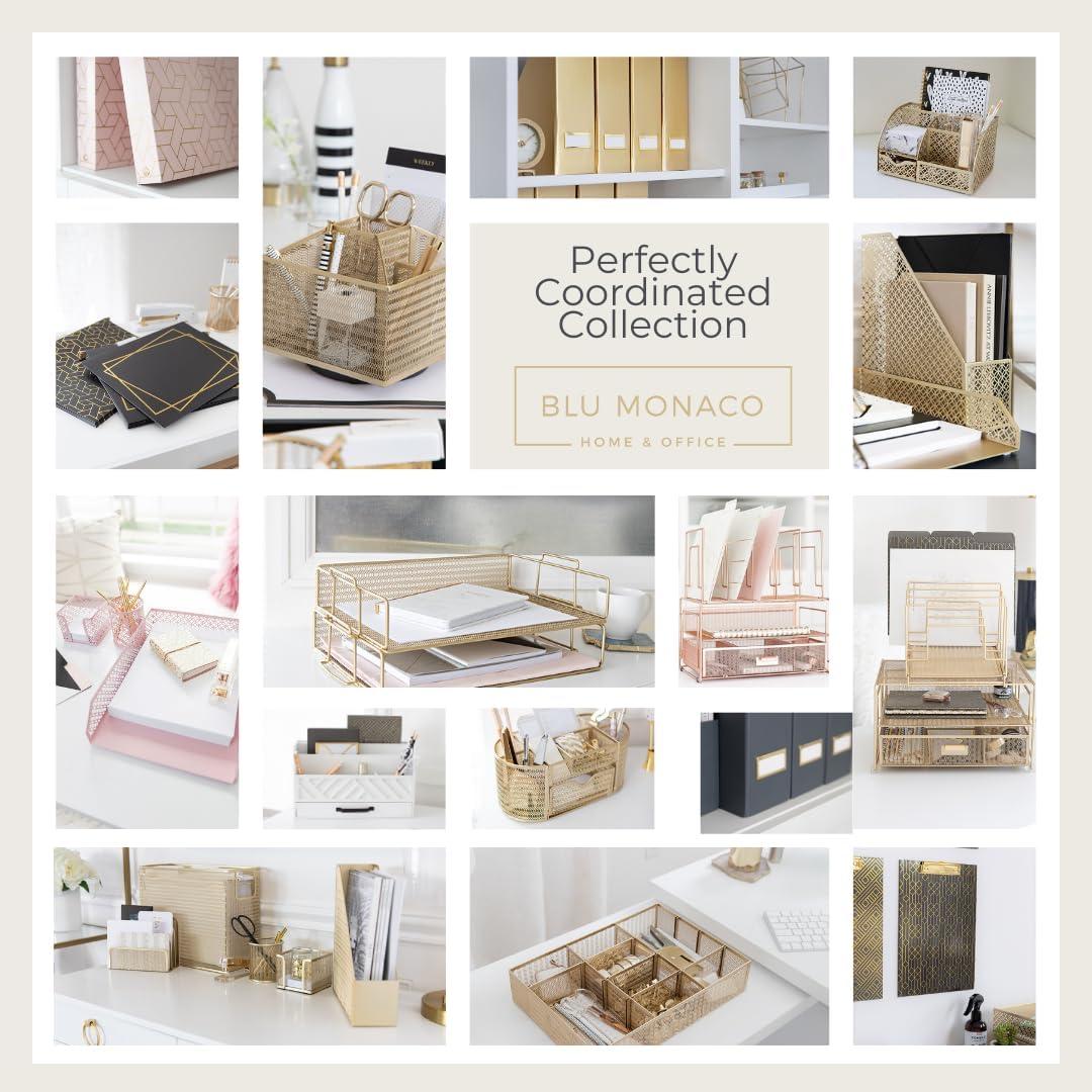 BLU MONACO Hanging File Box with Lid - Black Document Organizer for Letter & Legal Size Paperwork