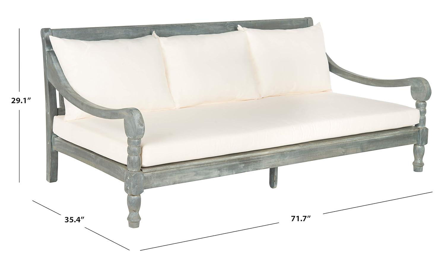 SAFAVIEH  OUTDOOR Pasadena Day Bed Ash Grey / Beige