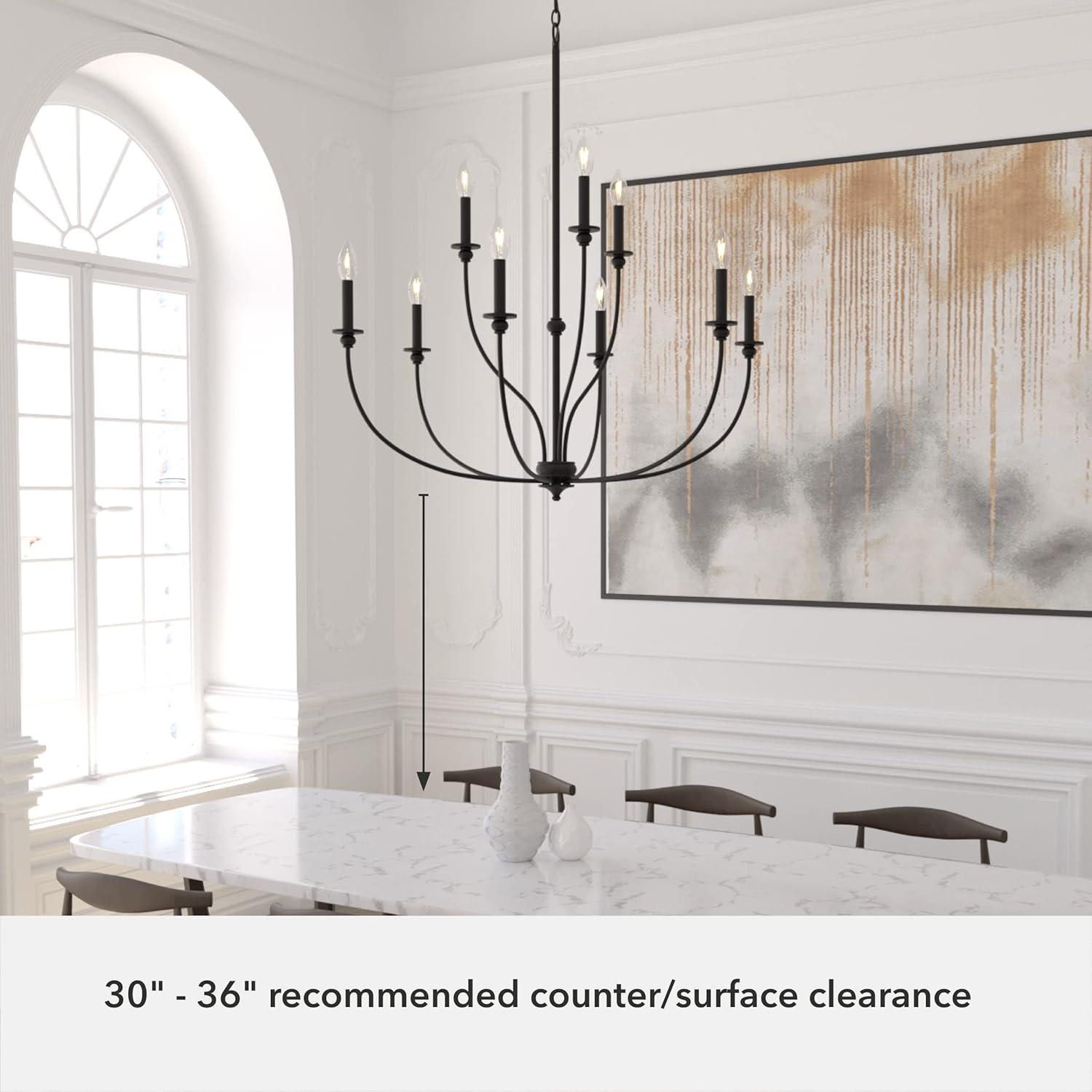 Matte Black 9-Light Candle Style Chandelier