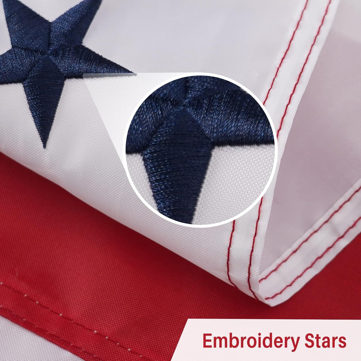 American flag USA flag 3x5FT-Embroidered Stars Flag Double Stitched Sewn Stripes Outdoors Indoors Heavy Duty flag Brass Grommets Banner