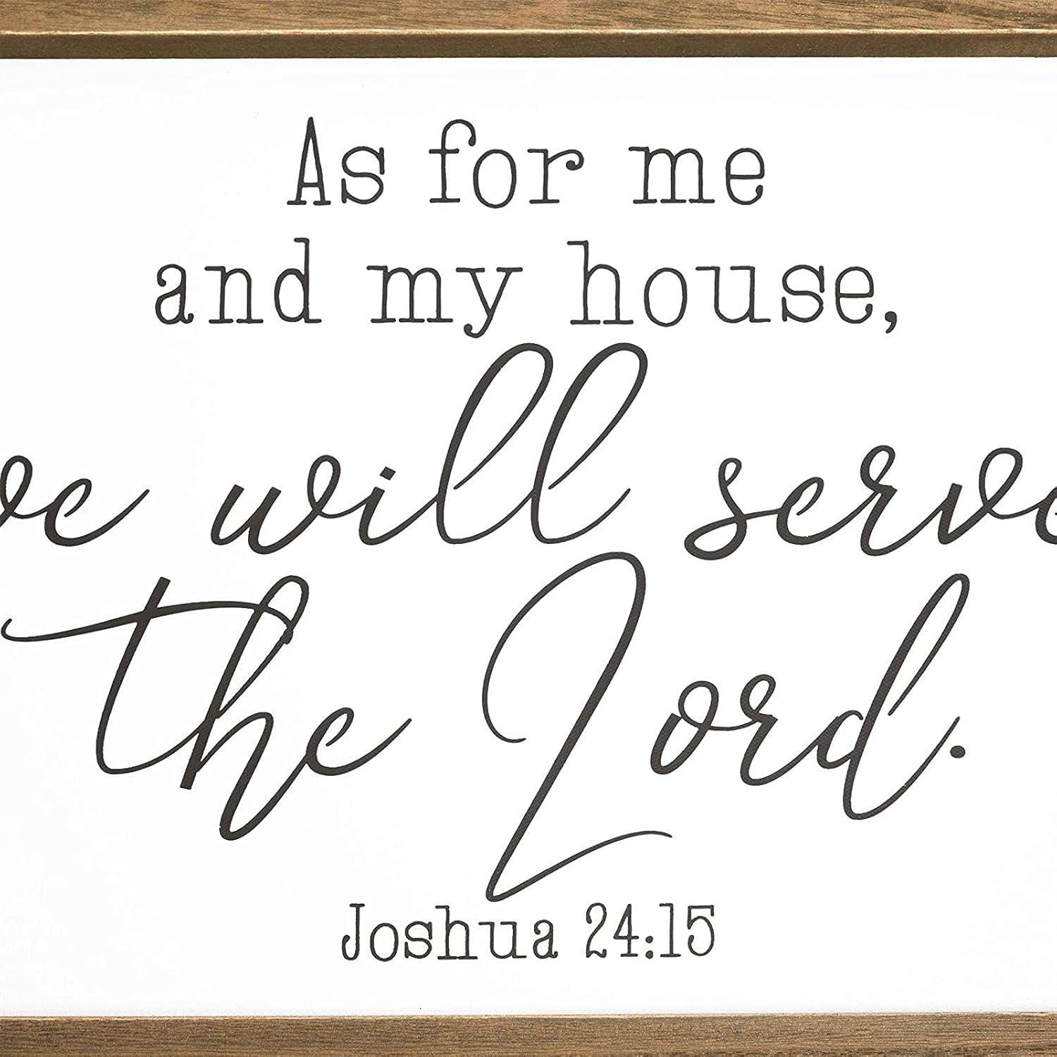 Home Decor Saying, Joshua 24:15 Framed Religious Wall Art (11.75 x 15 In)