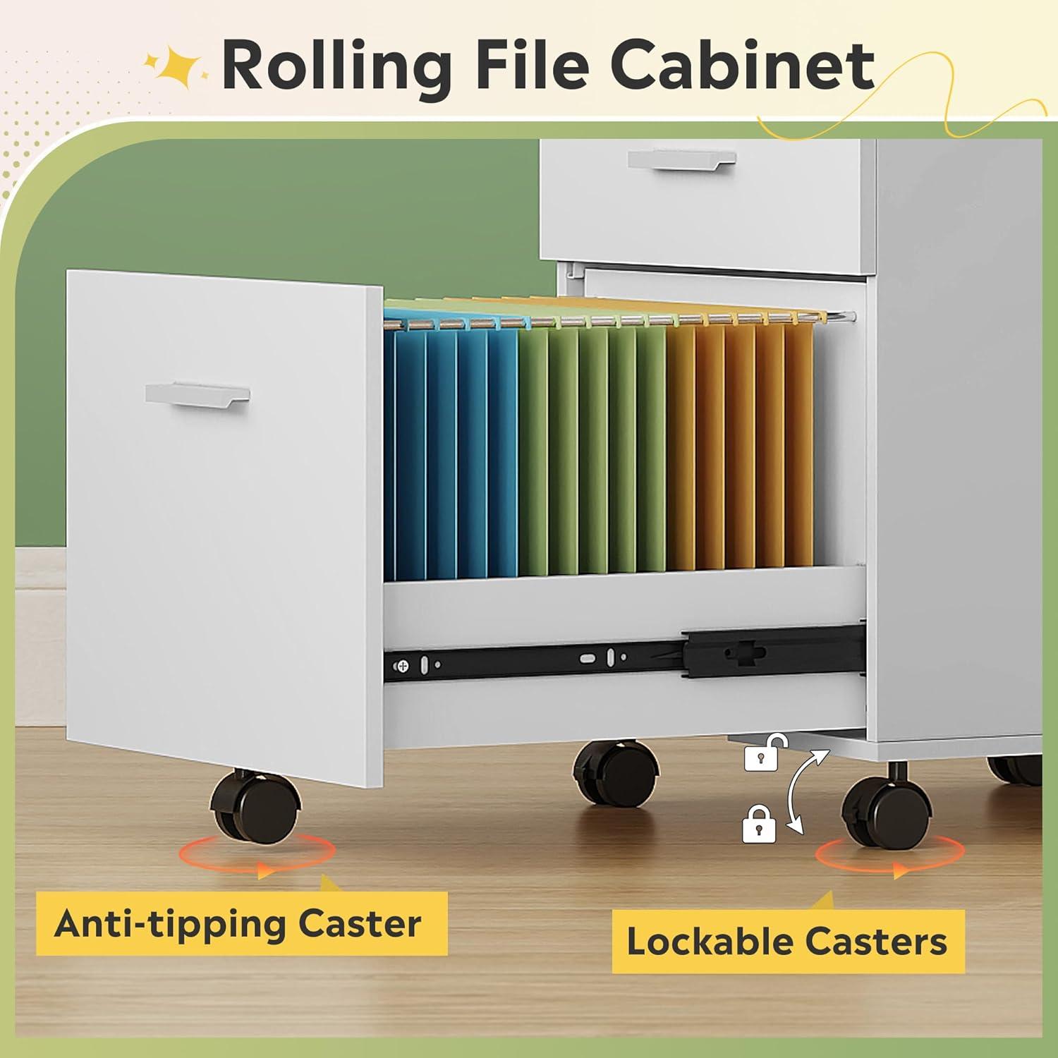 Kopelan 3-Drawer Mobile Vertical Filing Cabinet
