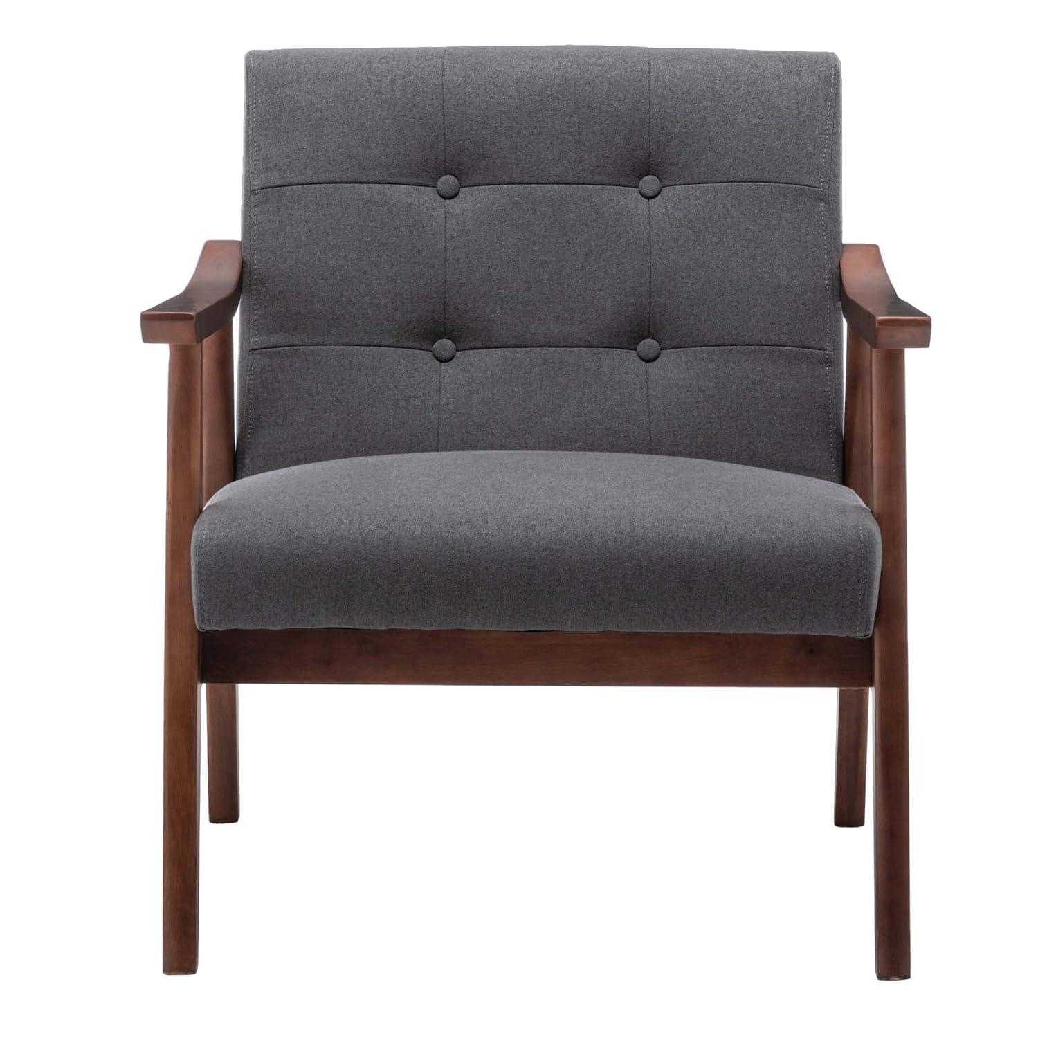 Convenience Concepts Take a Seat Natalie Accent Chair, Dark Gray Fabric/Espresso, All Ages