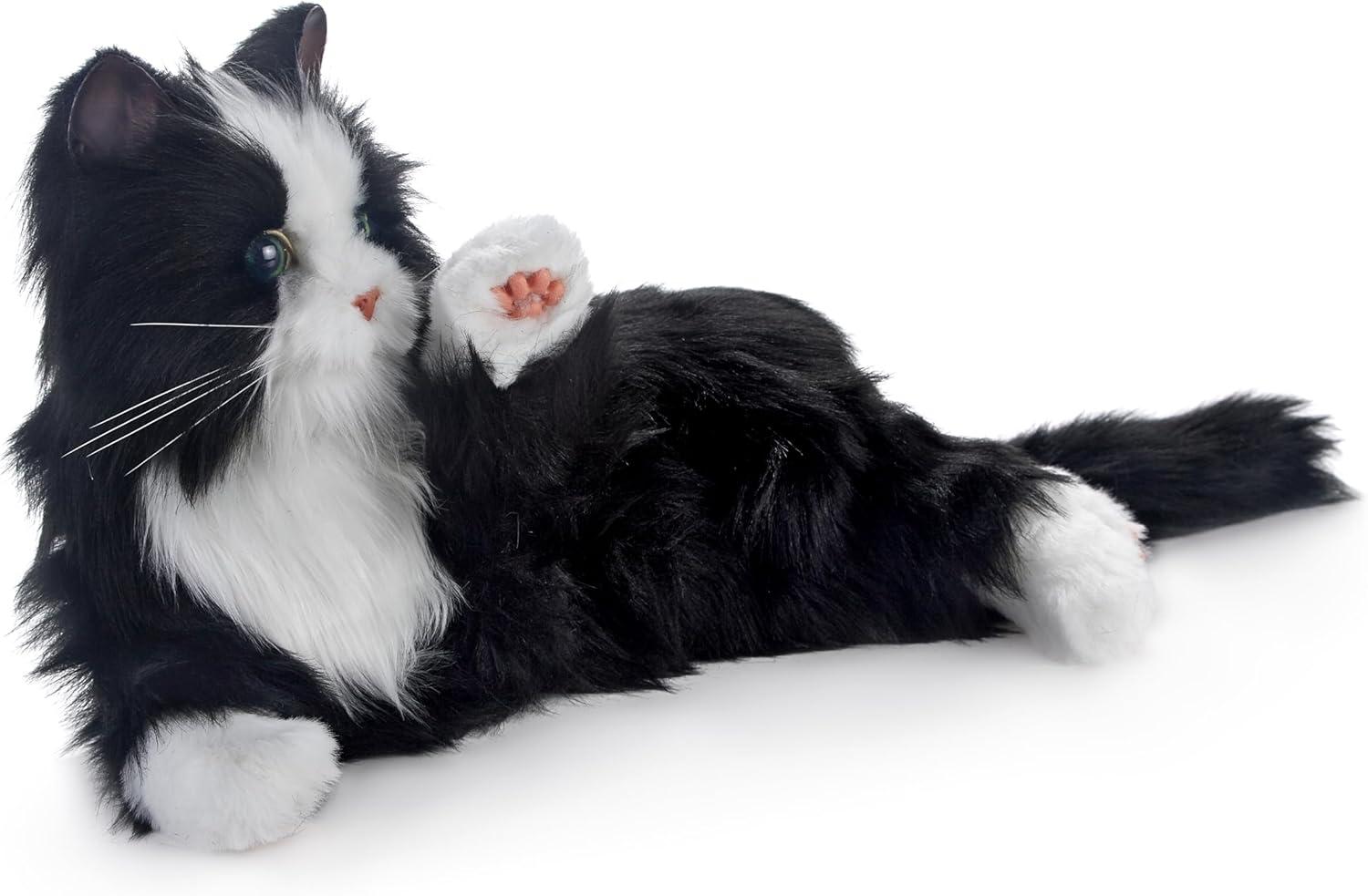 Joy For All Black and White Tuxedo Cat Robot Companion for Age Related Memory Loss and Caregivers by Ageless Innovation