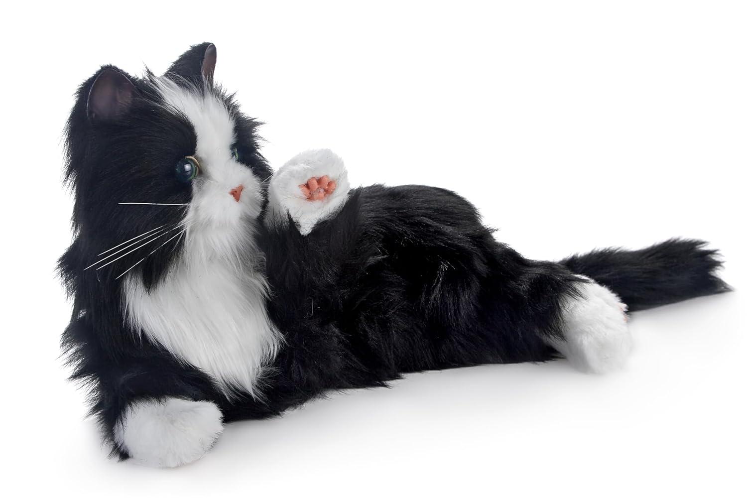 Joy For All Black and White Tuxedo Cat Robot Companion for Age Related Memory Loss and Caregivers by Ageless Innovation