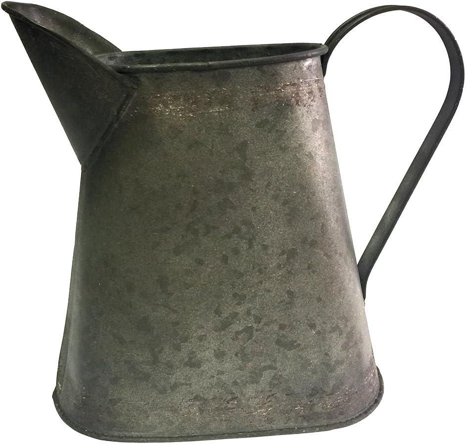 Small Gray Metal Industrial Decorative Pitcher