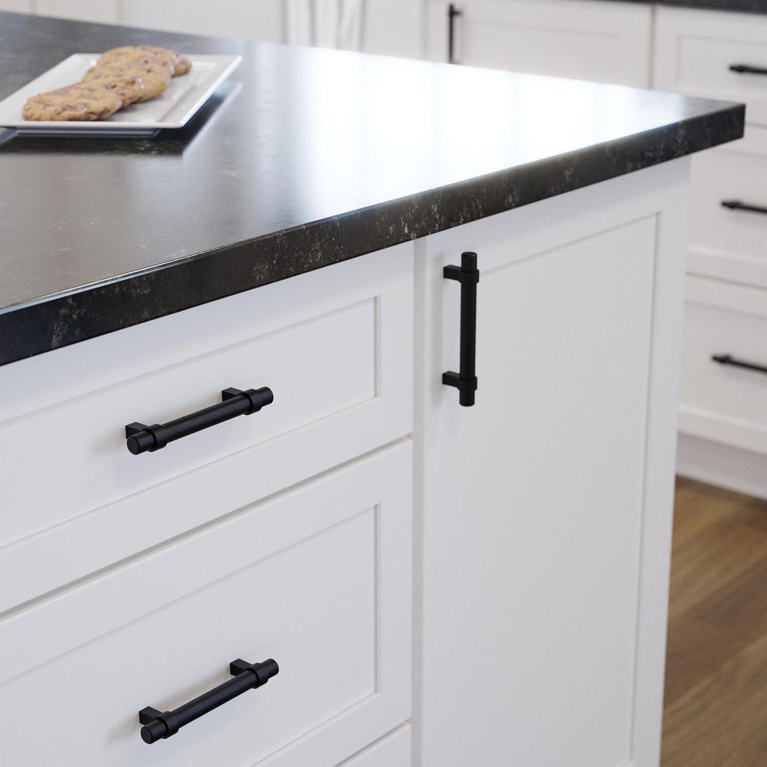 Franklin Brass Simple Wrapped Bar (30-Pack) Cabinet Handles 3-3/4' Hole Center Matte Black Kitchen Drawer Pulls Dresser, Furniture Hardware P46650K-FB-B2