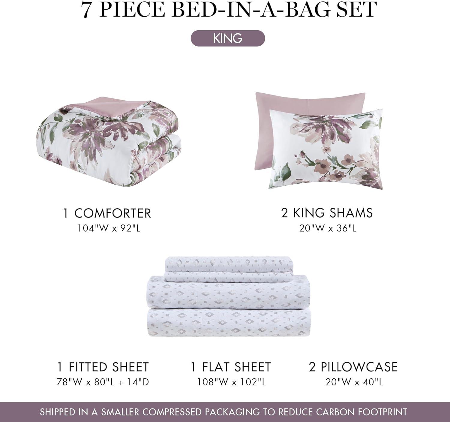 Floral Comforter Set with Bed Sheets