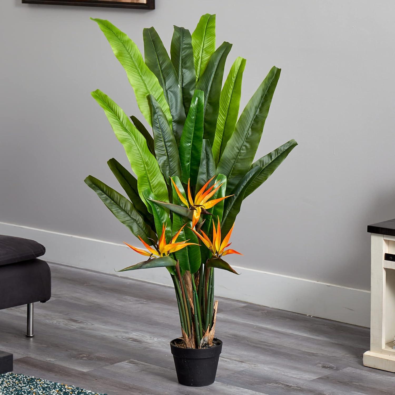 Silk Plant Nearly Natural 4.5" Bird of Paradise Artificial Plant