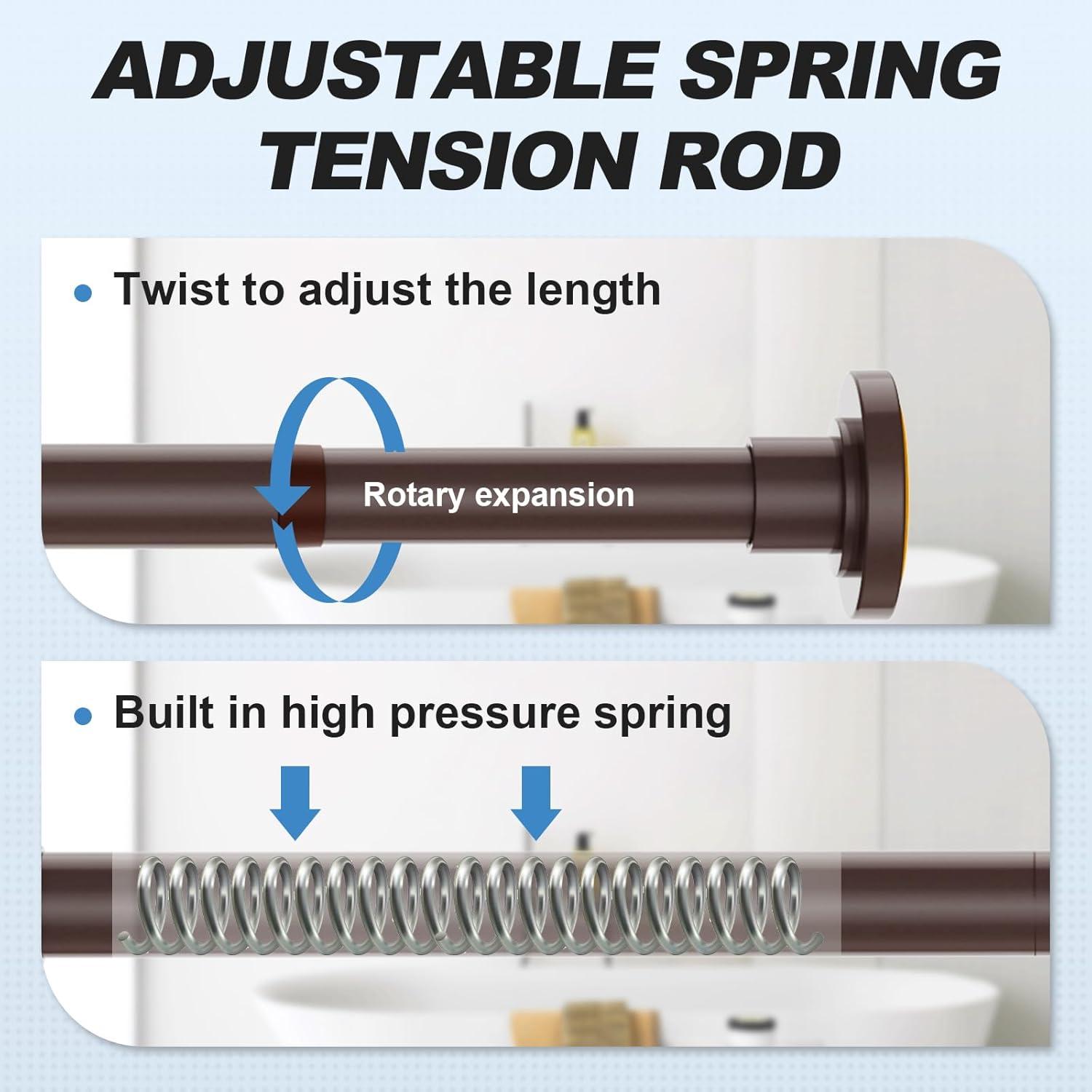 Bronze Adjustable Stainless Steel Tension Shower Rod 31-80 Inch