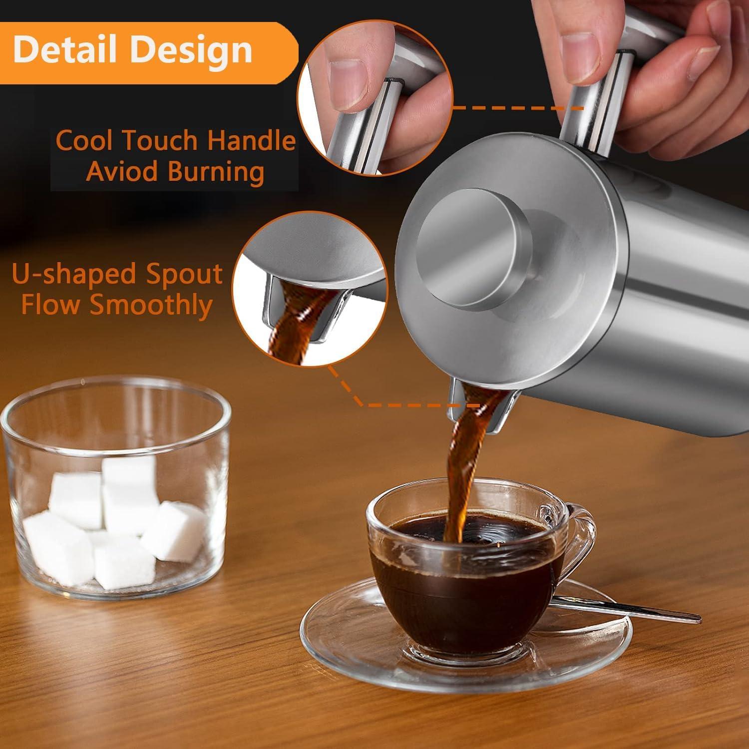 Stainless Steel Double-Wall Insulated French Press Coffee Maker