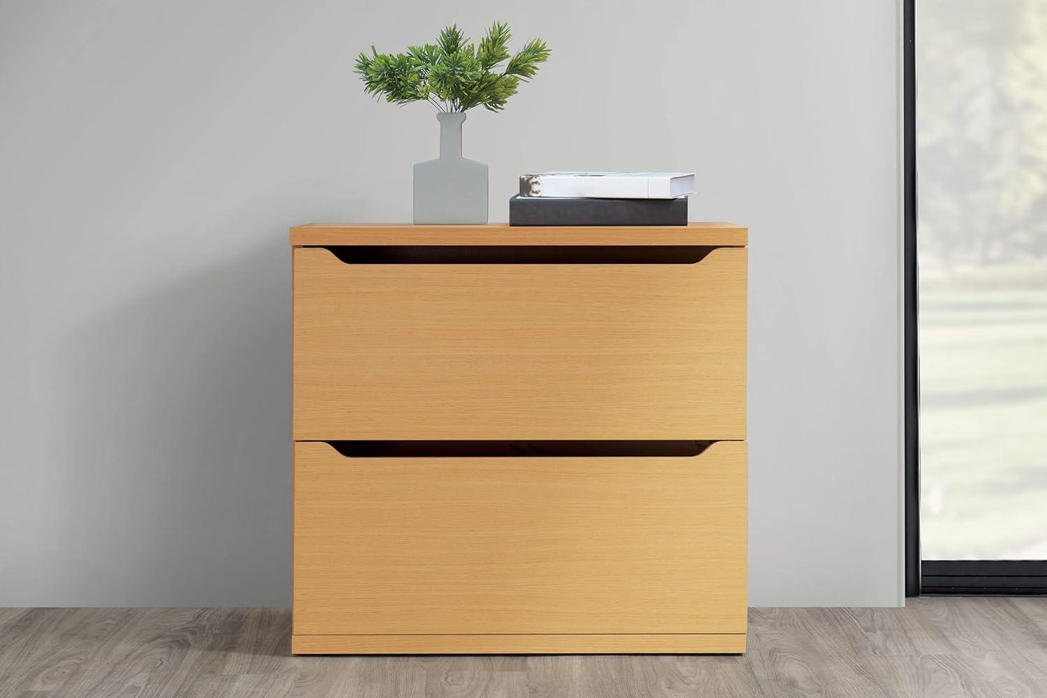 Denmark 2-Drawer Engineered Wood Lateral File with Lockdowel  in Natural Finish