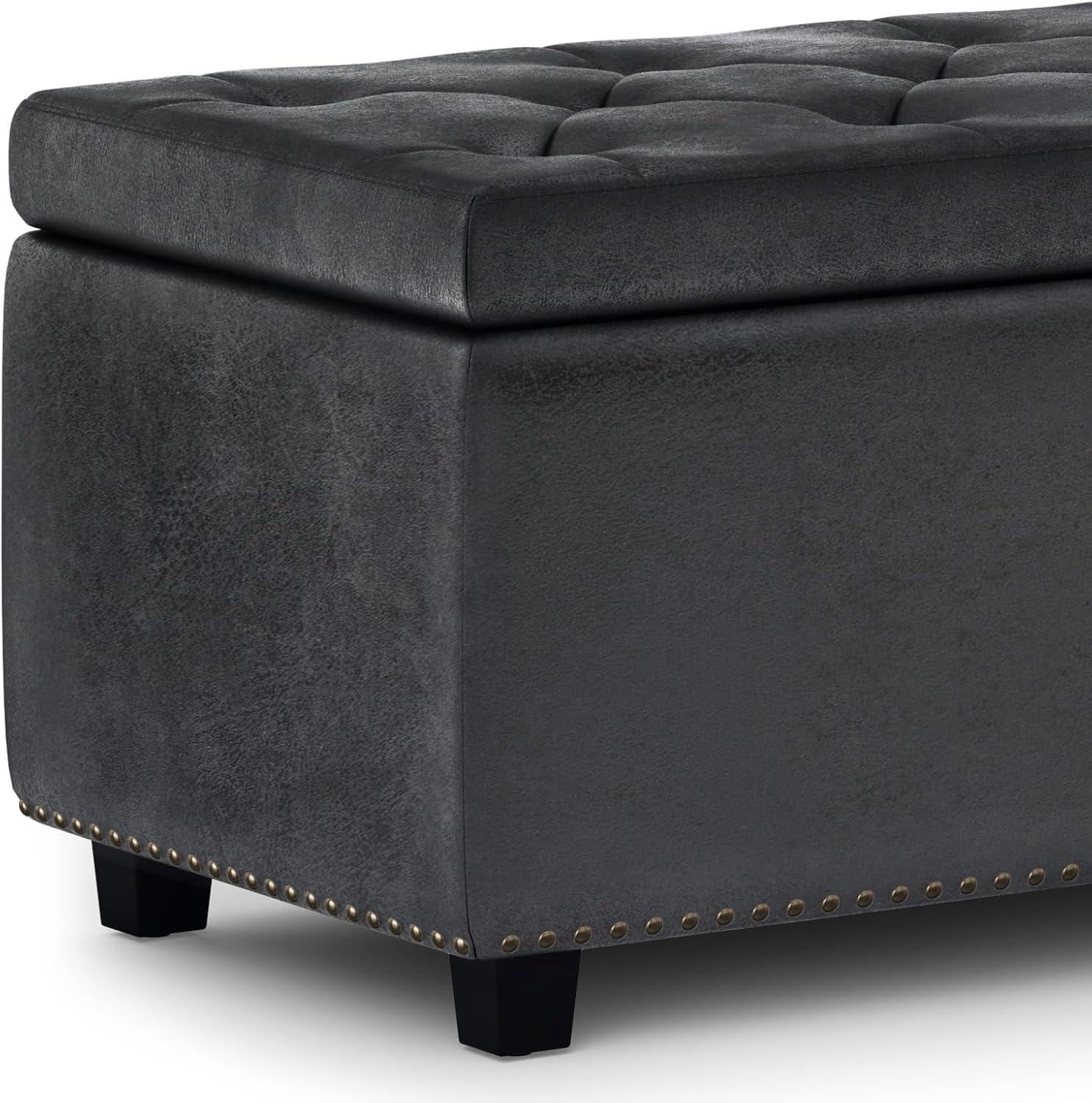 Simplihome Large Storage Ottoman Bench, Hamilton