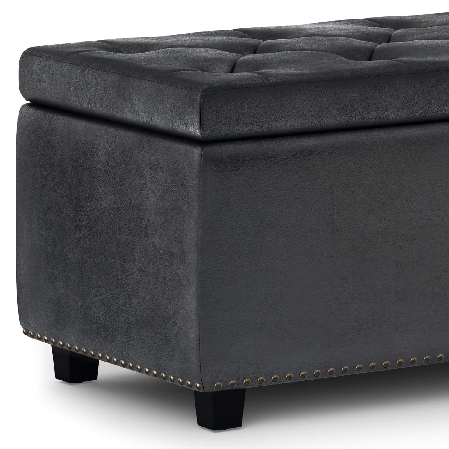 Simplihome Large Storage Ottoman Bench, Hamilton