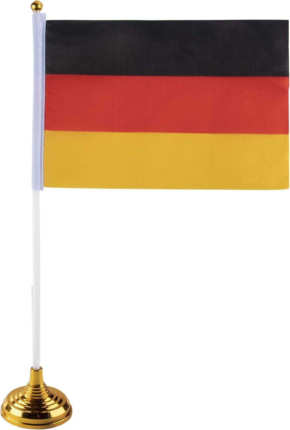 Bavarian and German Polyester Desk Flags with Stands, 24 Pieces