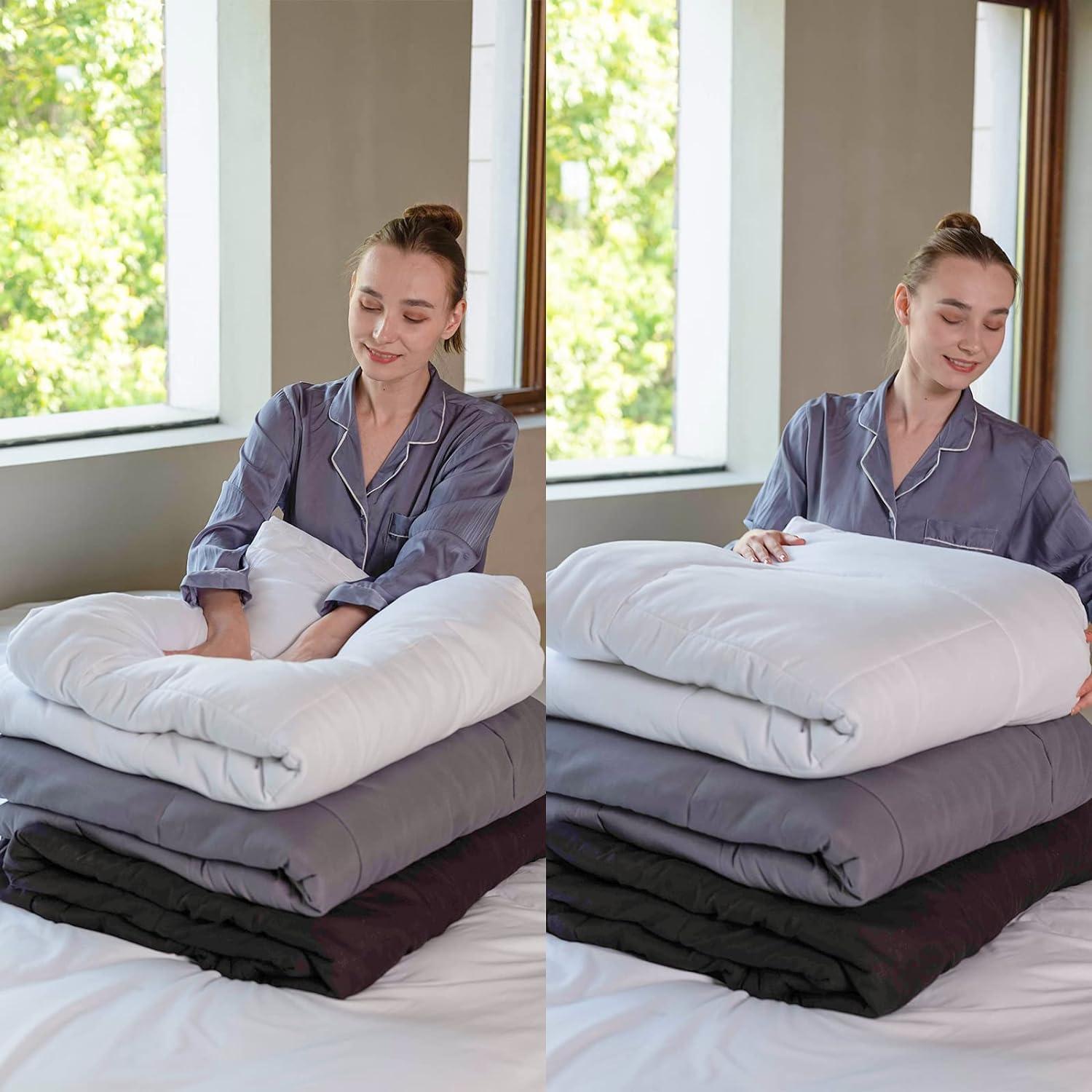 Mainstays Down Alternative Comforter, White, King, All Ages, All Season, Unisex