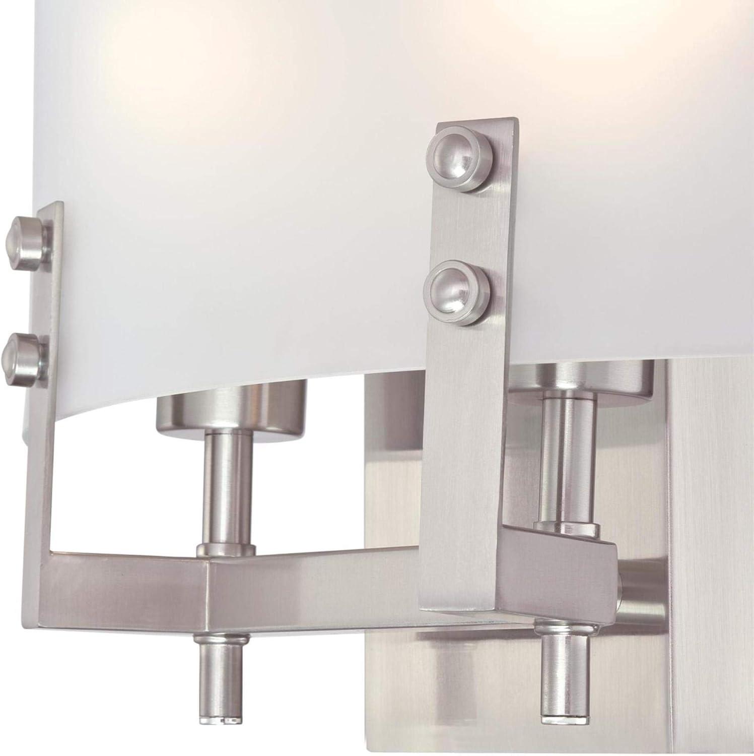 Westinghouse Lighting 6369600 2 Light Wall Fixture with Frosted Glass - Brushed Nickel