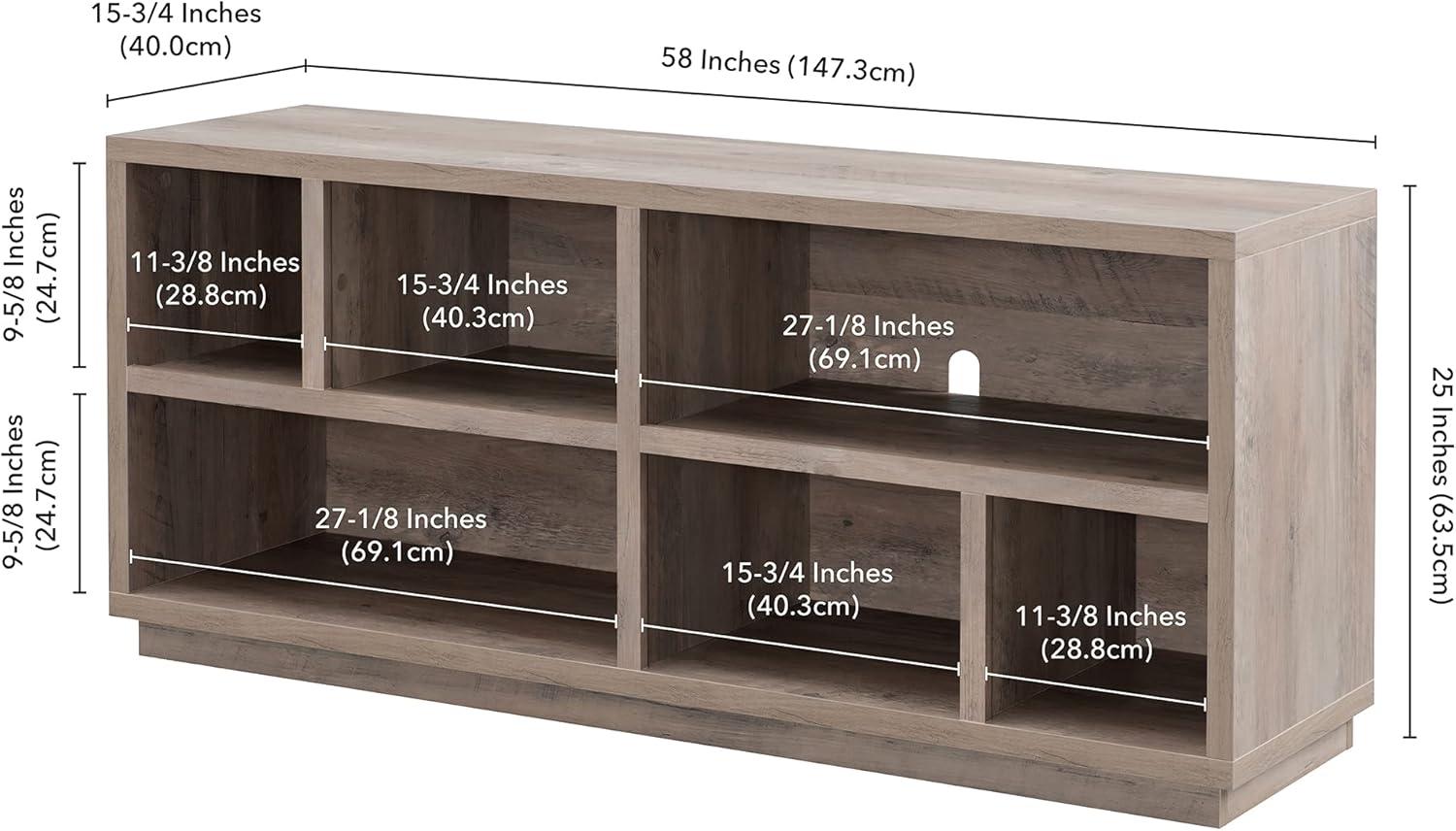 Evelyn&Zoe Bowman Rectangular TV Stand for TV's up to 65", Alder Brown
