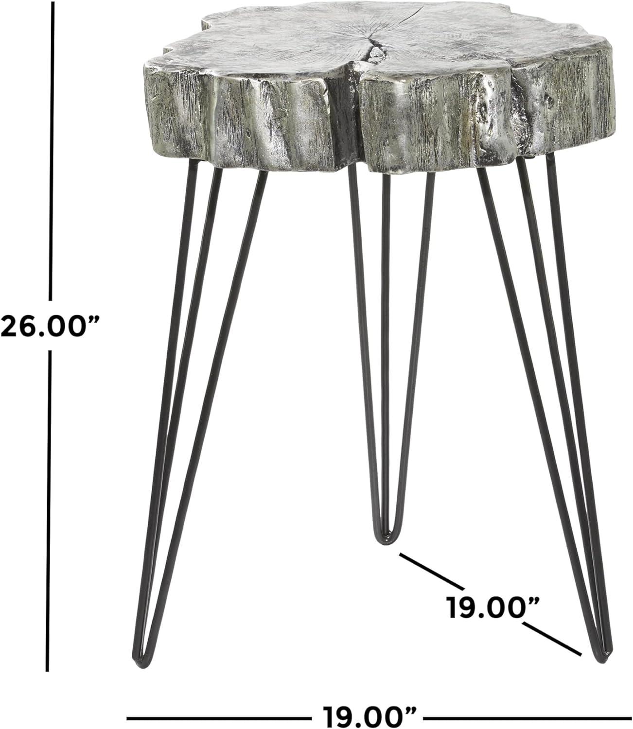 Modern Polystone and Metal Accent Table - Olivia & May