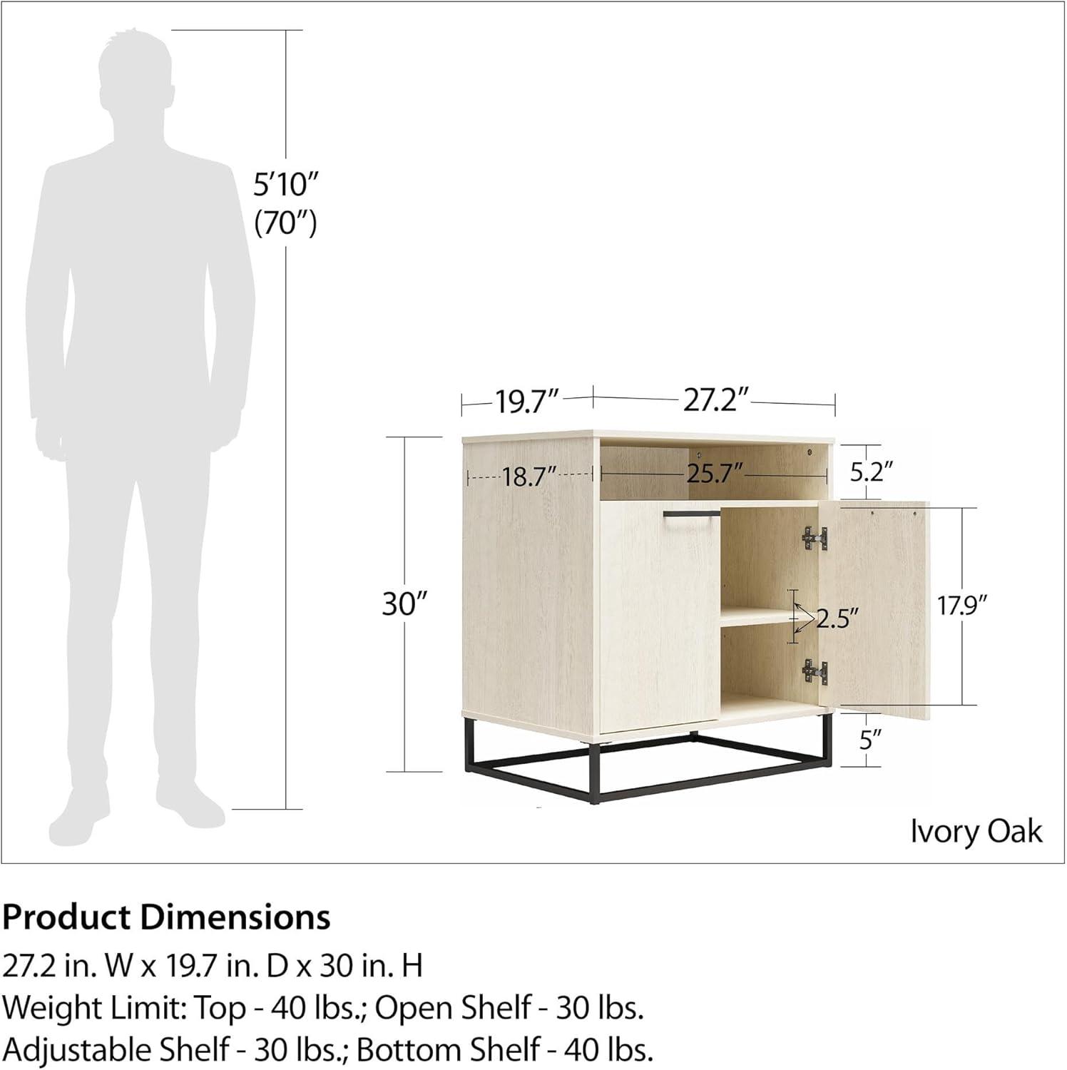 Novogratz Kelly 2 Door Accent Cabinet Ivory Oak