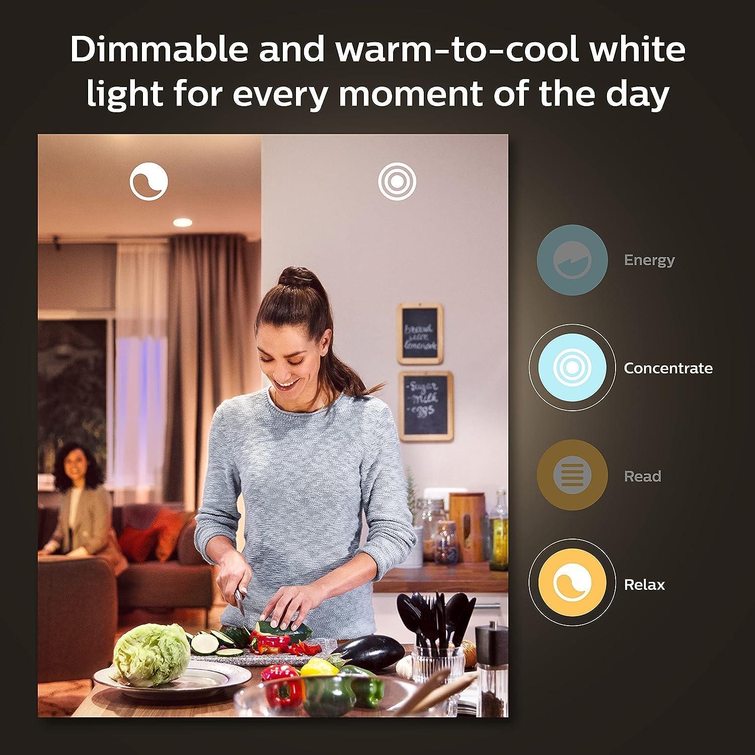 Philips Hue White A19 Dimmable LED Smart Bulbs 2-Pack