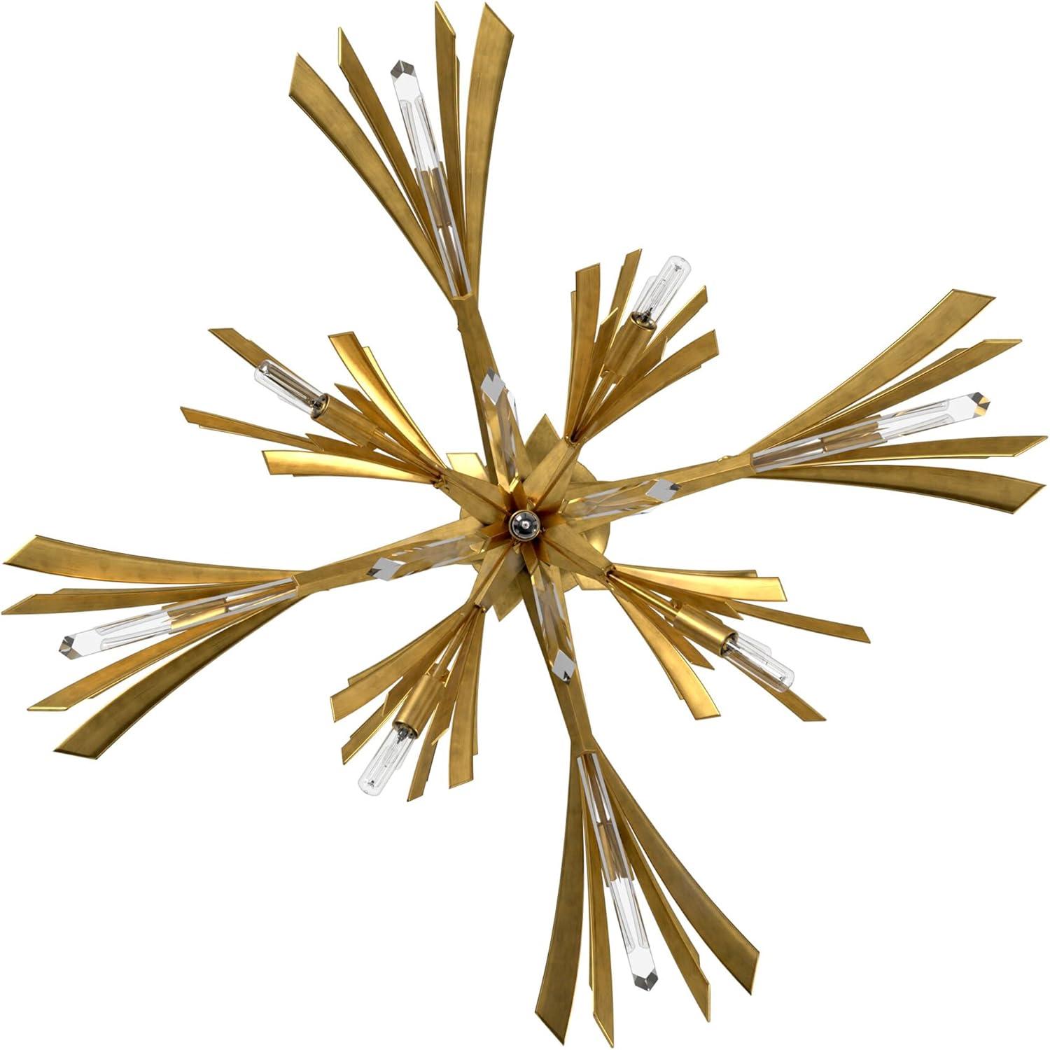 Vida 36" Thirteen-Light Modern Horizontal Hanging Chandelier w/ Crystal Accents