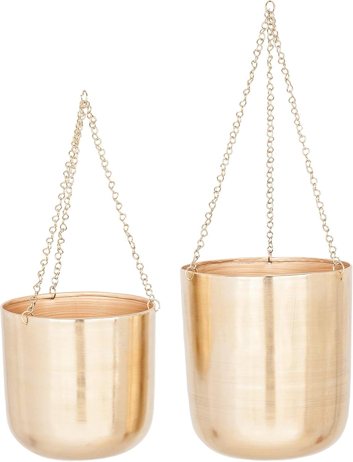 Modern 2-Piece Iron Hanging Planter Set