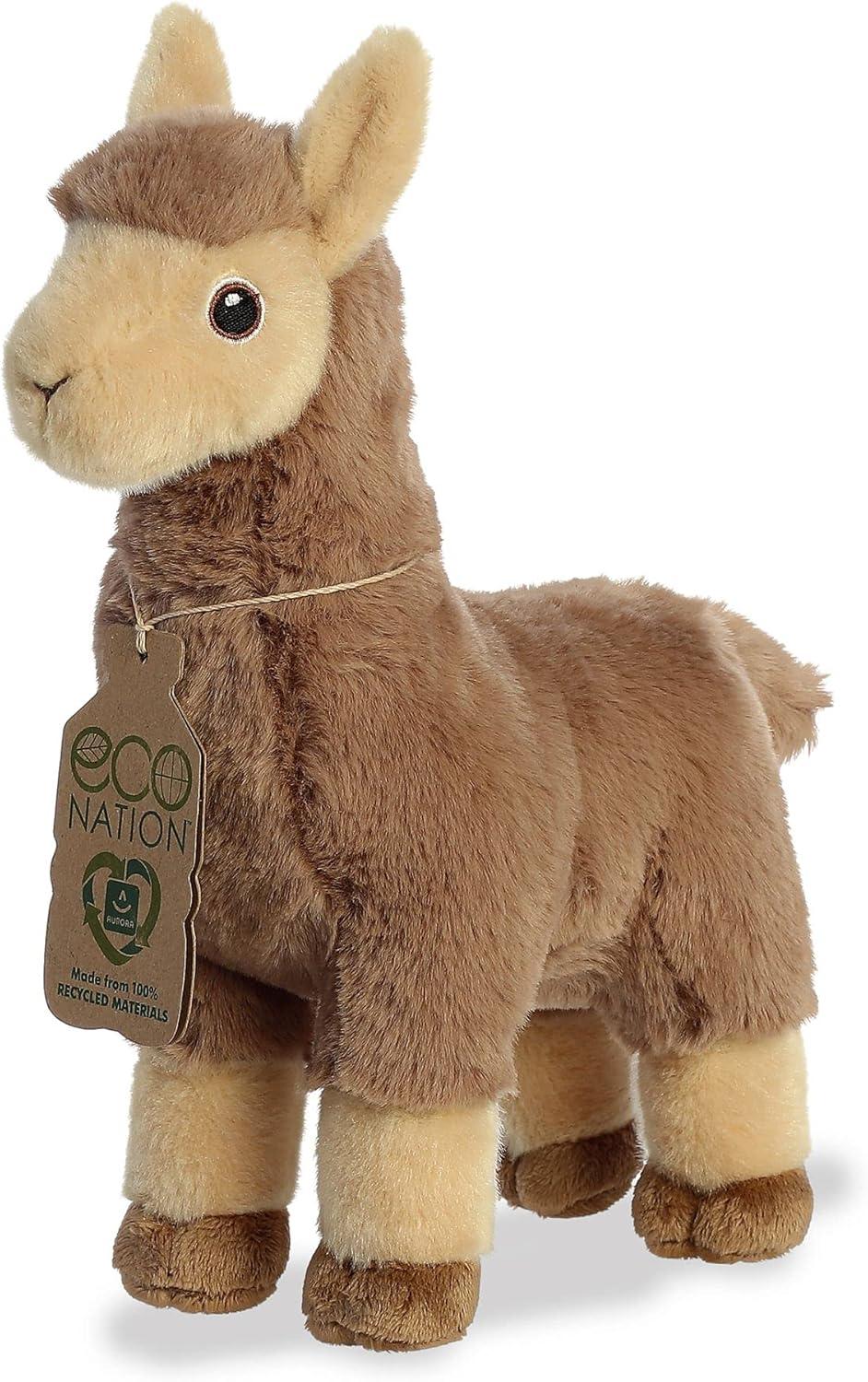 Aurora Medium Llama Eco Nation Eco-Friendly Stuffed Animal Tan 9.5"