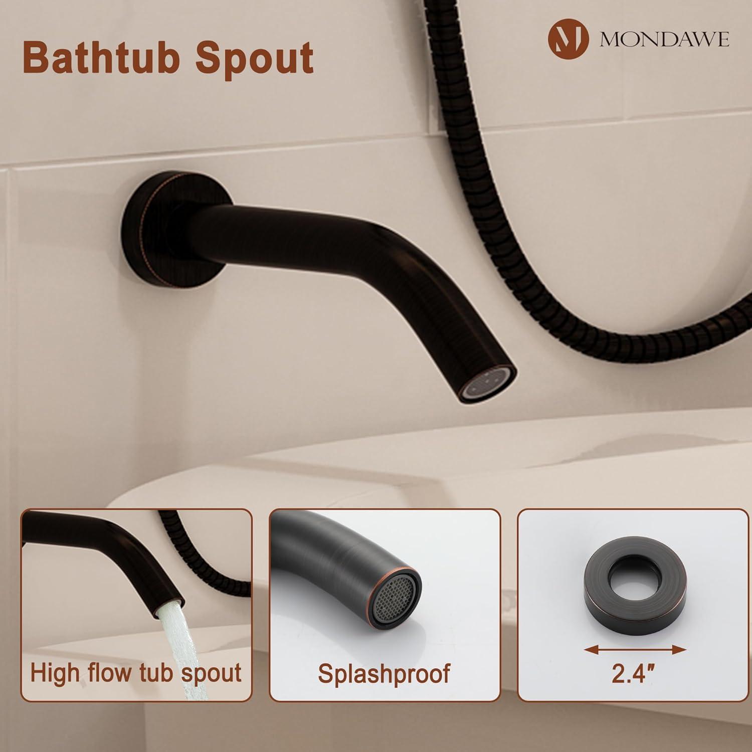 mondawe Calliope Wall Mounted 2-Function Retro Pressure-Balanced Shower System with 3 Setting Handheld MD-A3815-ORB