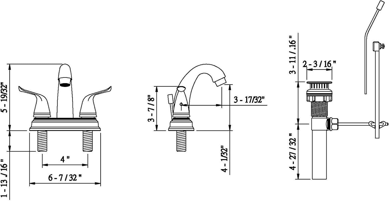 Two Handle Centerset Lavatory Faucet with Drain Assembly