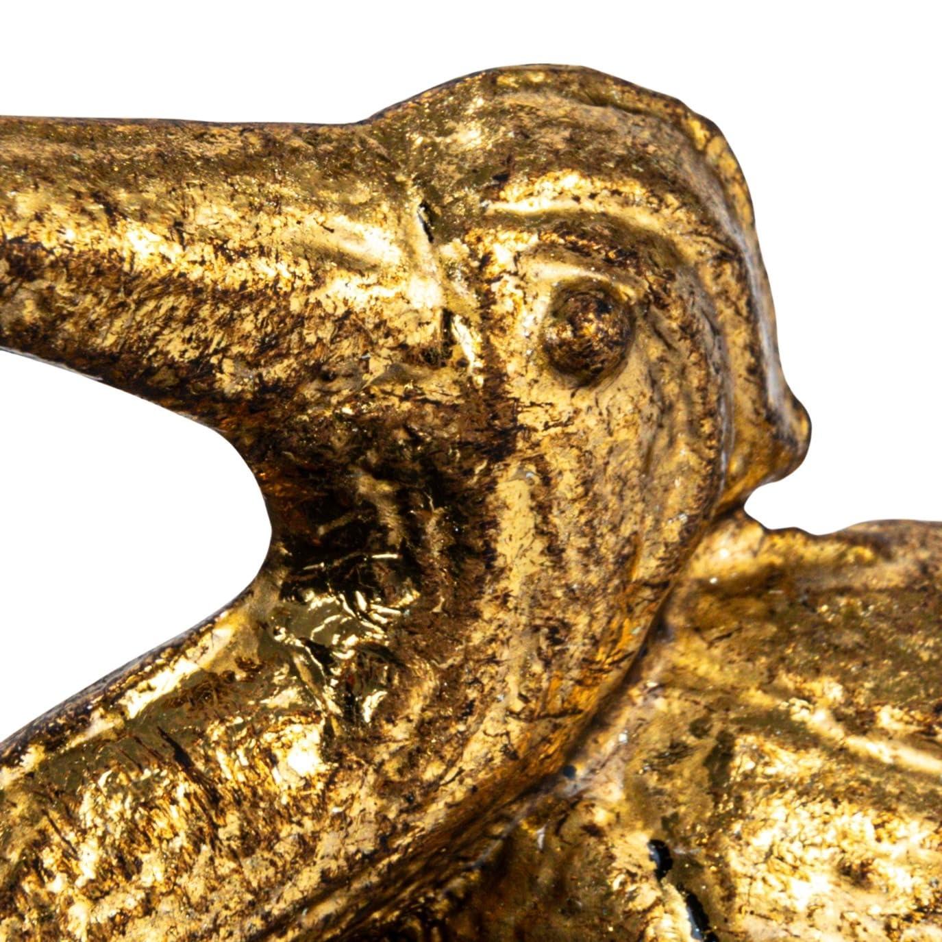 Storied Home Decorative Cast Iron Bird Bookends, Gold, Set of 2