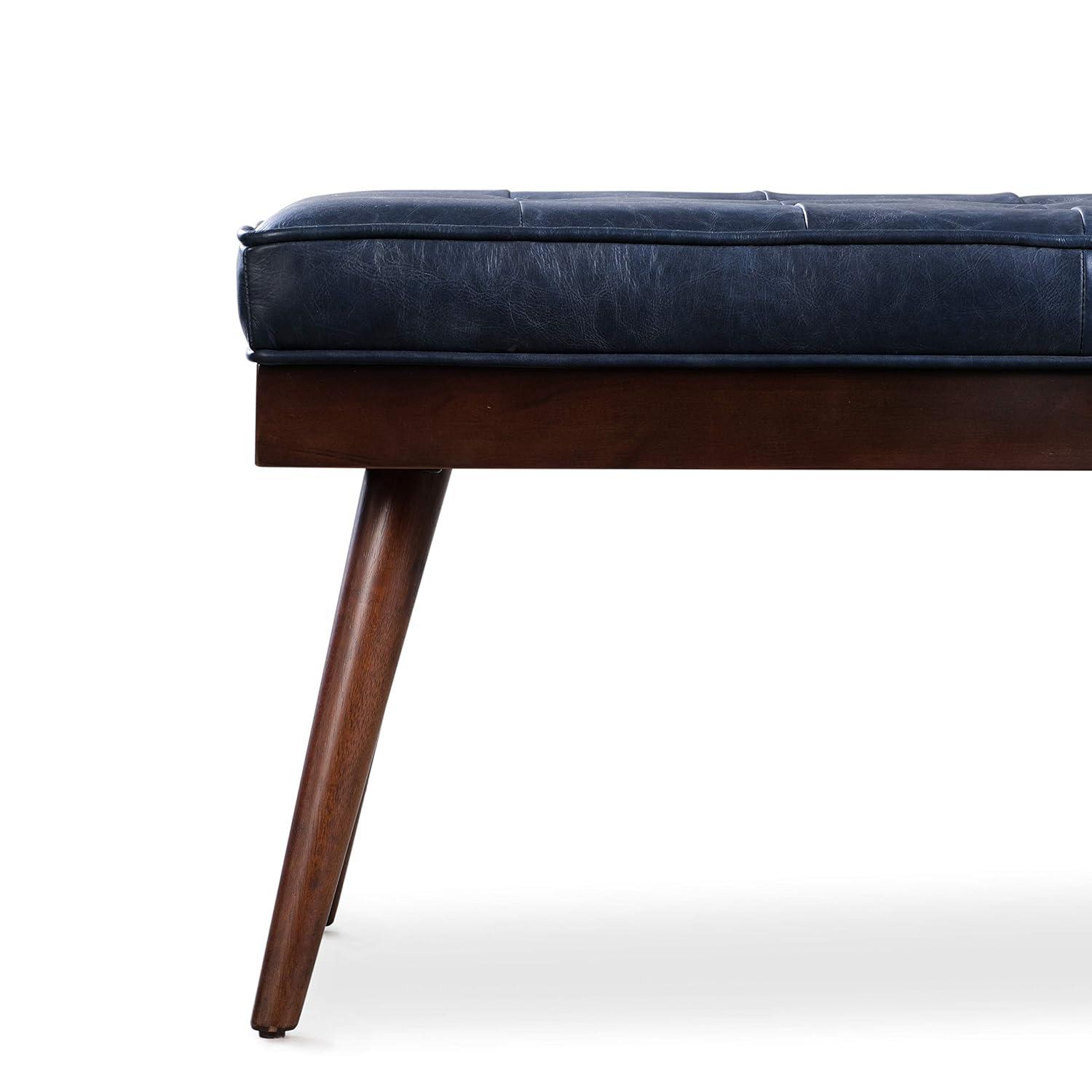 Athan Full-Grain Italian Genuine Leather Bench