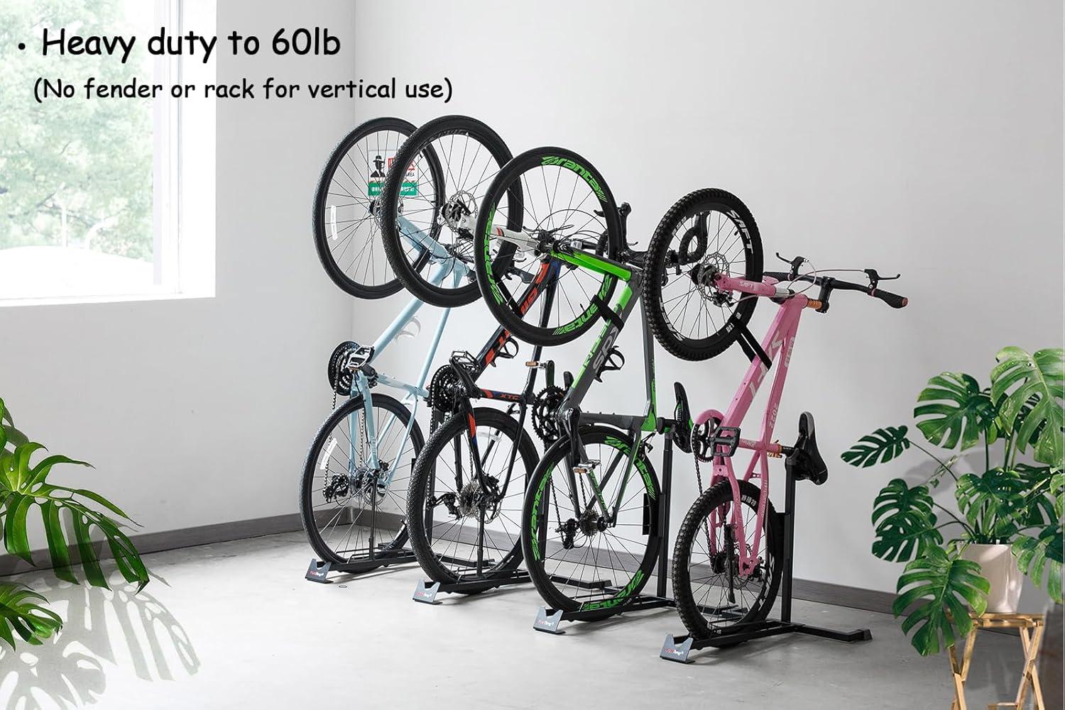 YueTong Heavy Duty Bike Stand - Vertical & Horizontal Storage, Upright Bicycle Stand for Indoor & Garage, Suits MTB, Road & E-bike (2 Pack)