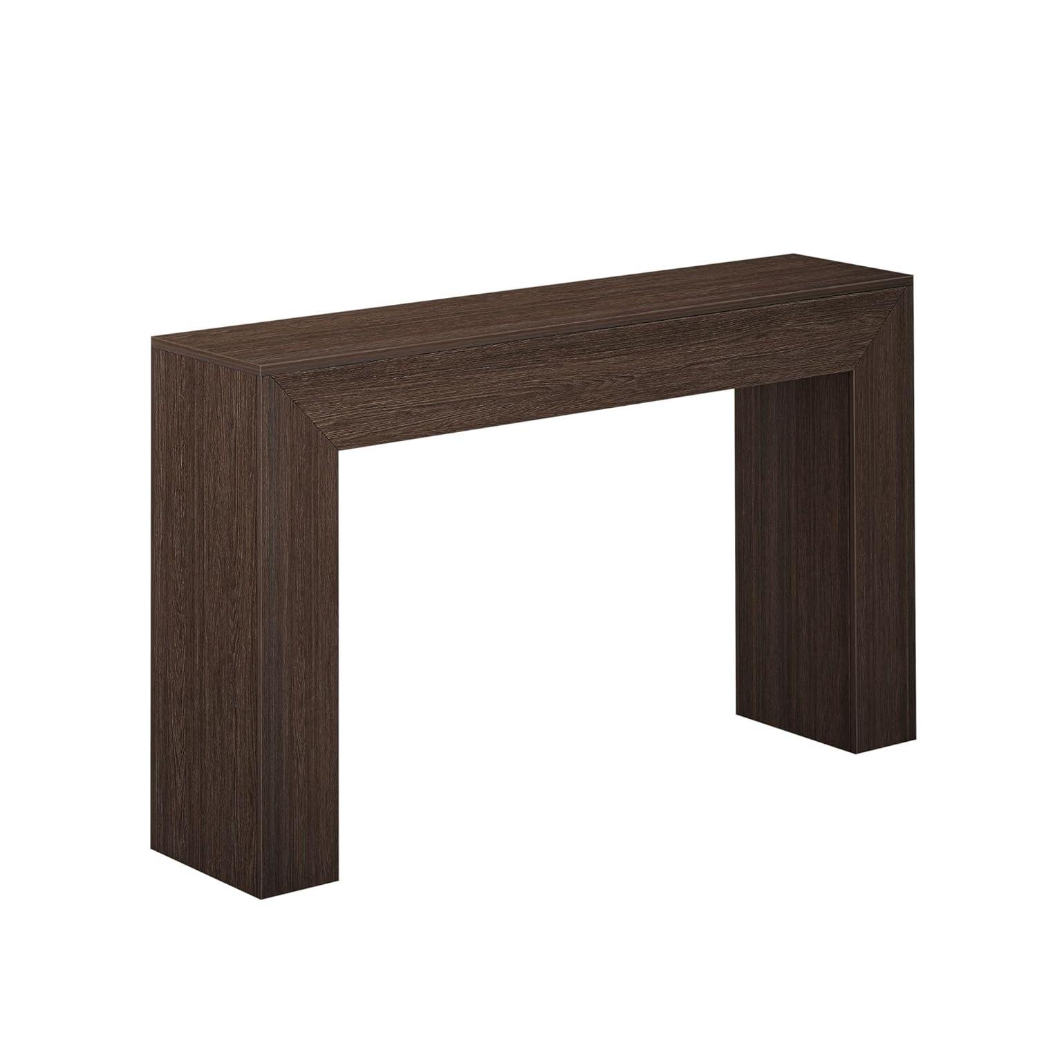 Plank+Beam Grand Console table, 56" Solid Wood Modern Sofa Table, Entryway Table for Hallway, Behind the Couch, Living Room, Foyer, Walnut Wirebrush