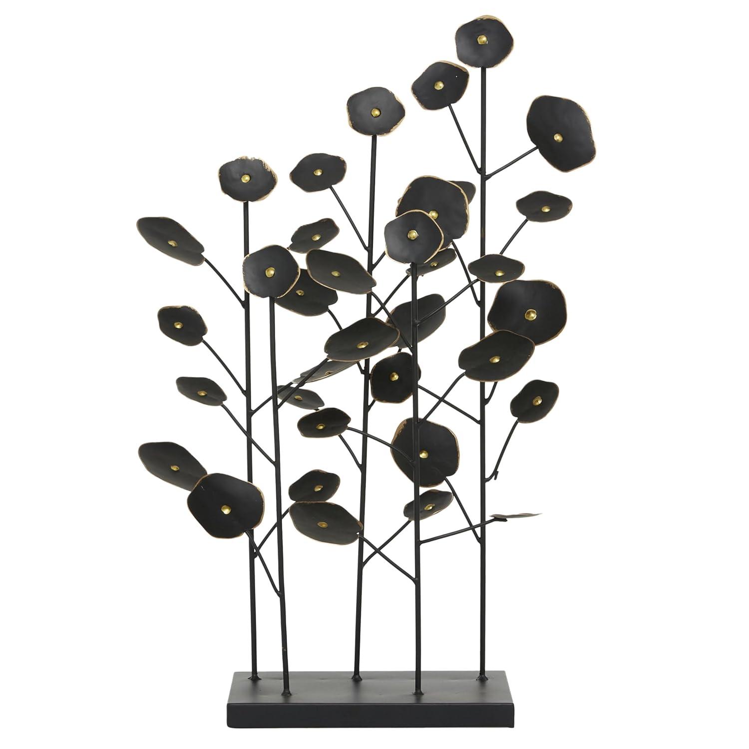 14" x 21" Black Metal Leaf Sculpture, by DecMode