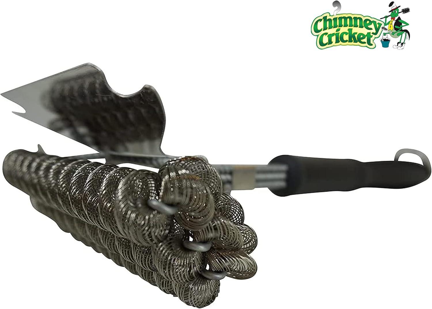 Chimney Cricket BBQ Grill Brush & Scraper-Bristle Free for Safety & Deep Cleaning Barbecue Grill Cleaning Scrubber - 18"
