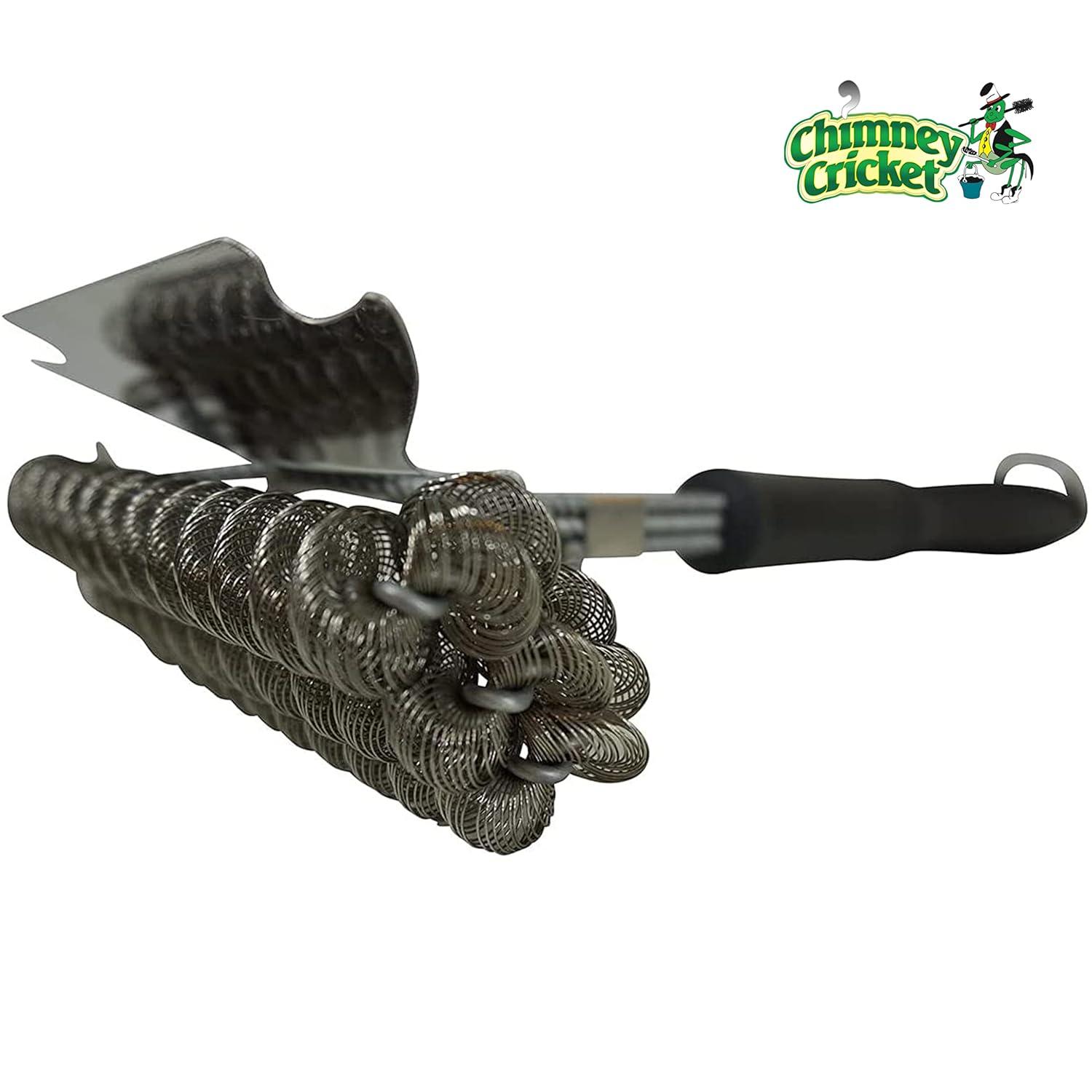 Chimney Cricket BBQ Grill Brush & Scraper-Bristle Free for Safety & Deep Cleaning Barbecue Grill Cleaning Scrubber - 18"