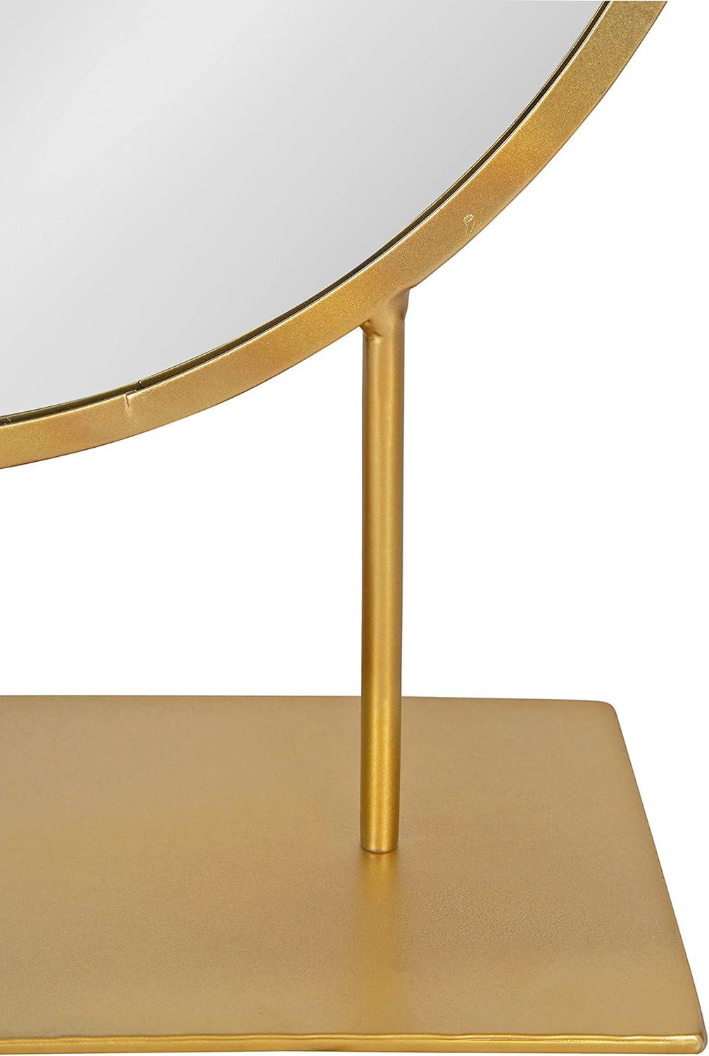 18" x 22" Rouen Round Wall Mirror Gold - Kate & Laurel All Things Decor: Freestanding, Metal Frame, Modern Decor