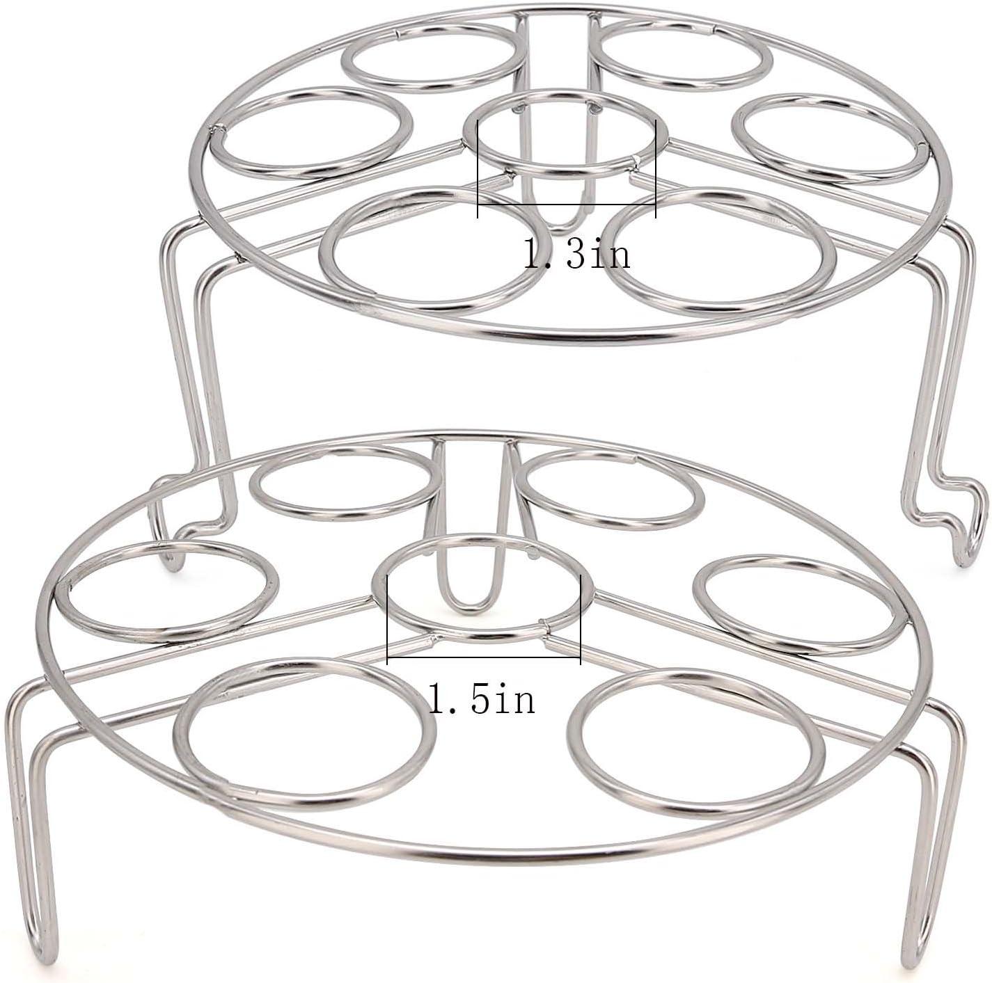 Egg Steamer Rack Trivet for Instant Pot Accessories 5 Qt, 6 Qt, 8 Qt Pressure Cooker 2 Pack Stackable 304 Stainless Steel Multipurpose Cooling Rack,Cooking
