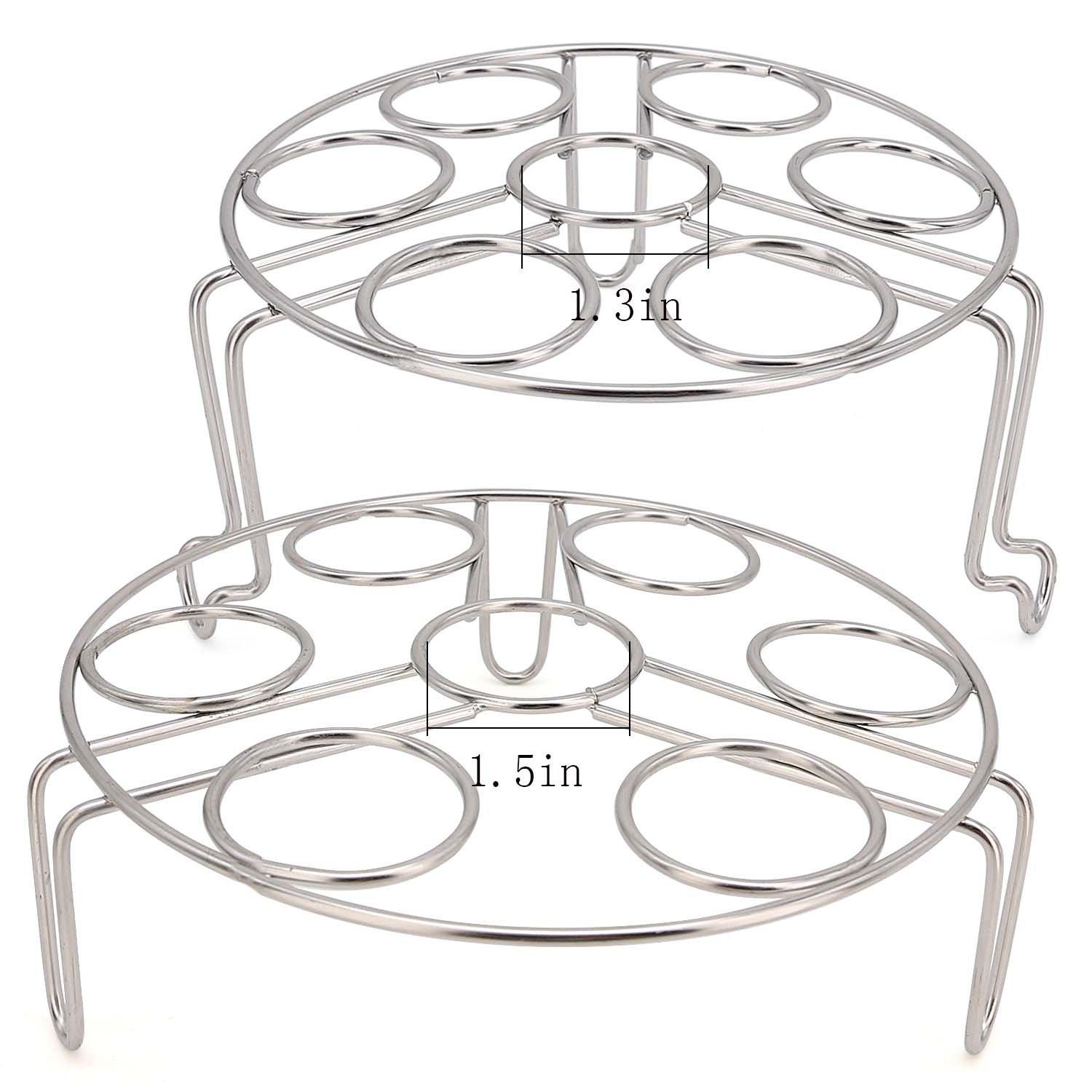 Egg Steamer Rack Trivet for Instant Pot Accessories 5 Qt, 6 Qt, 8 Qt Pressure Cooker 2 Pack Stackable 304 Stainless Steel Multipurpose Cooling Rack,Cooking