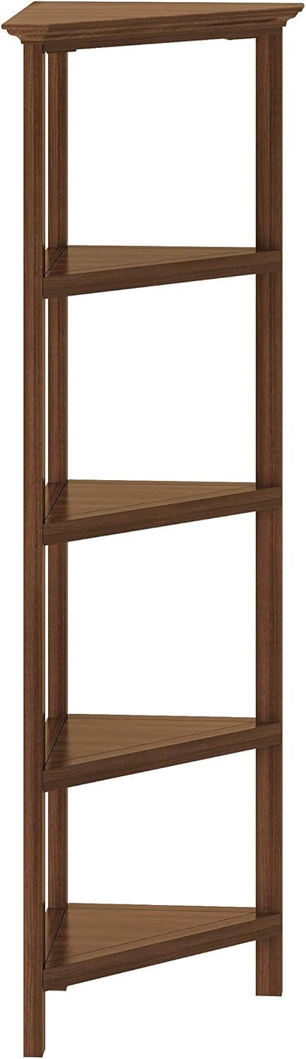 NewRidge 4-Tier Corner Wooden Bookcase Walnut